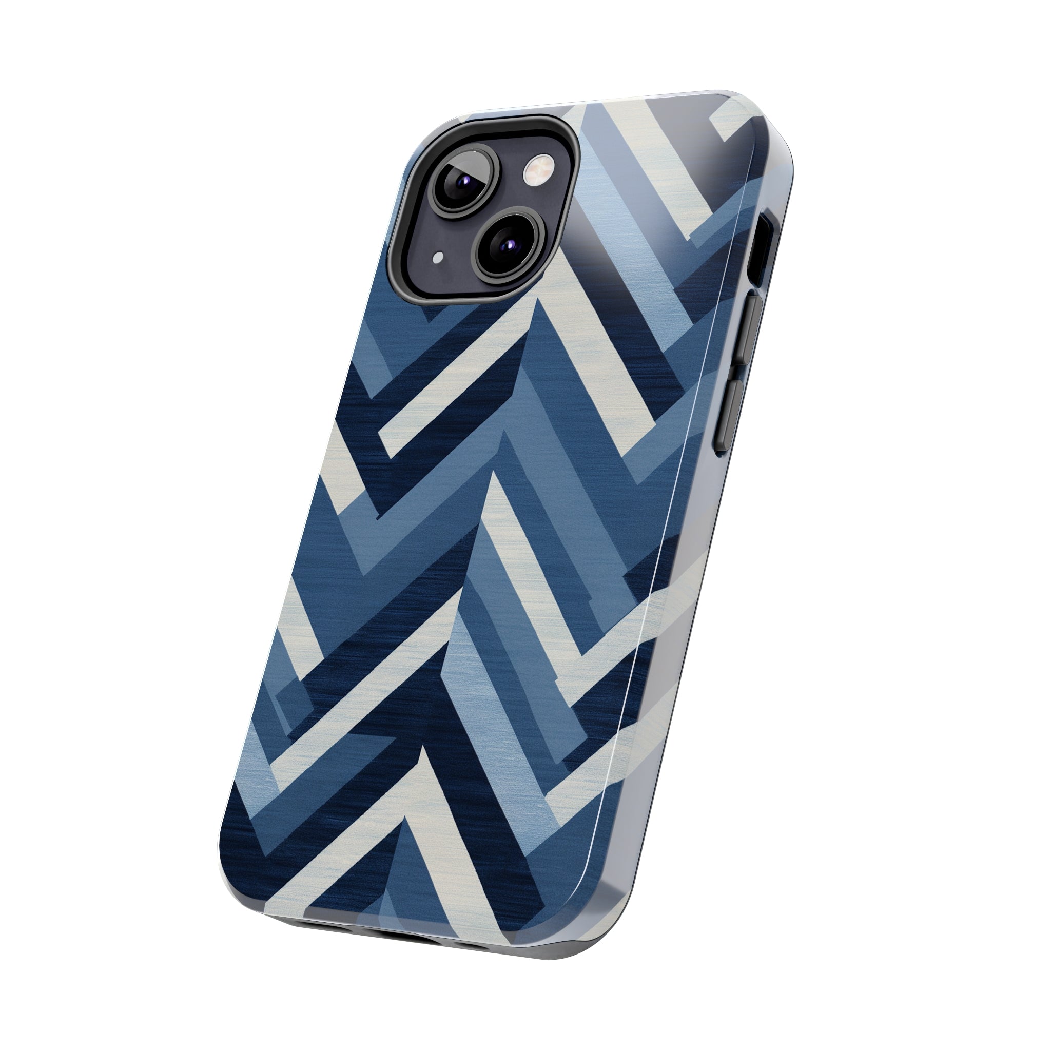 Azure Mosaic: Impact-Resistant iPhone Case