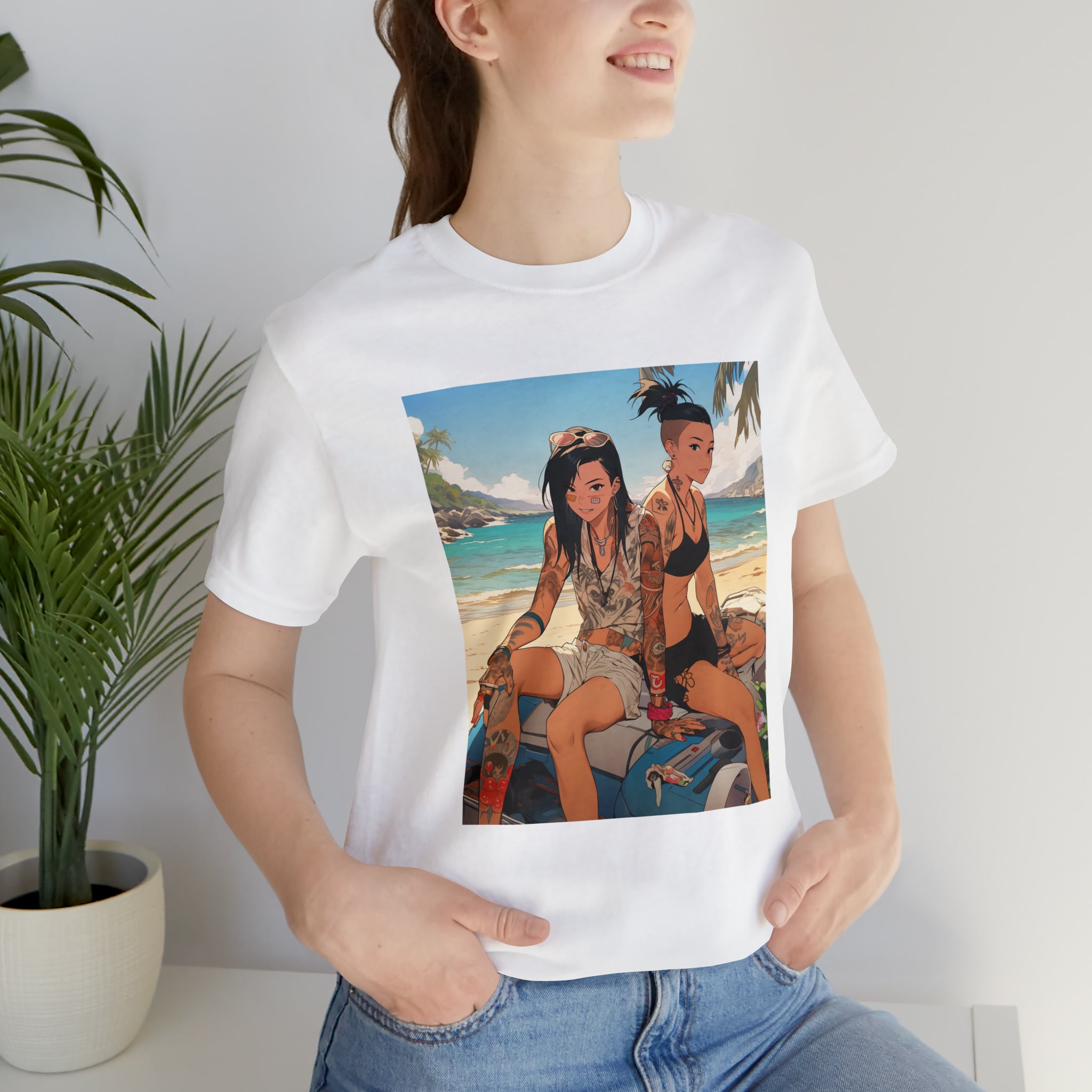 Seoul Beach Vibes Bikini Tattoos Girl Friends Short Sleeve Tee