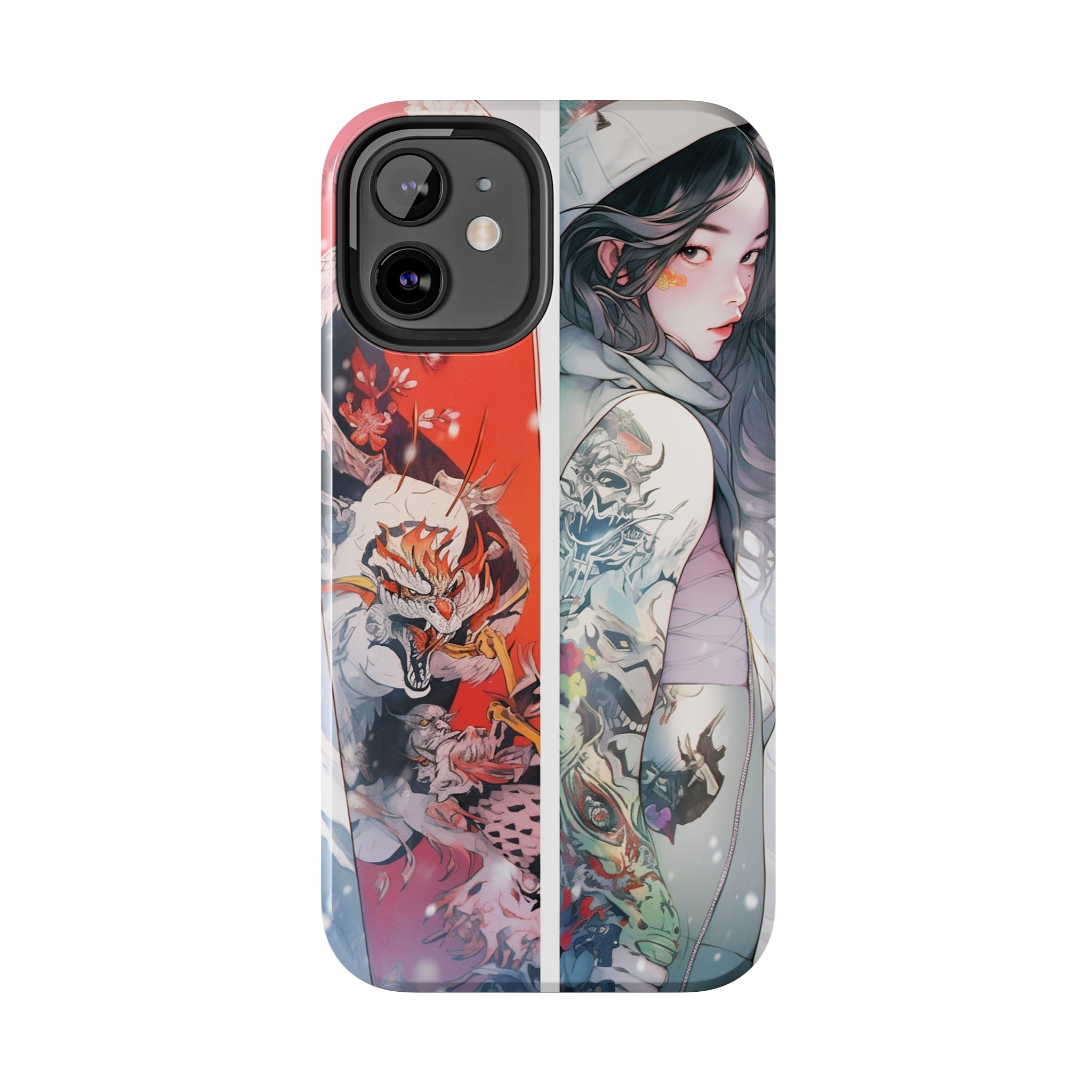 Snowboarding Girl's Odyssey: Impact-Resistant iPhone Case