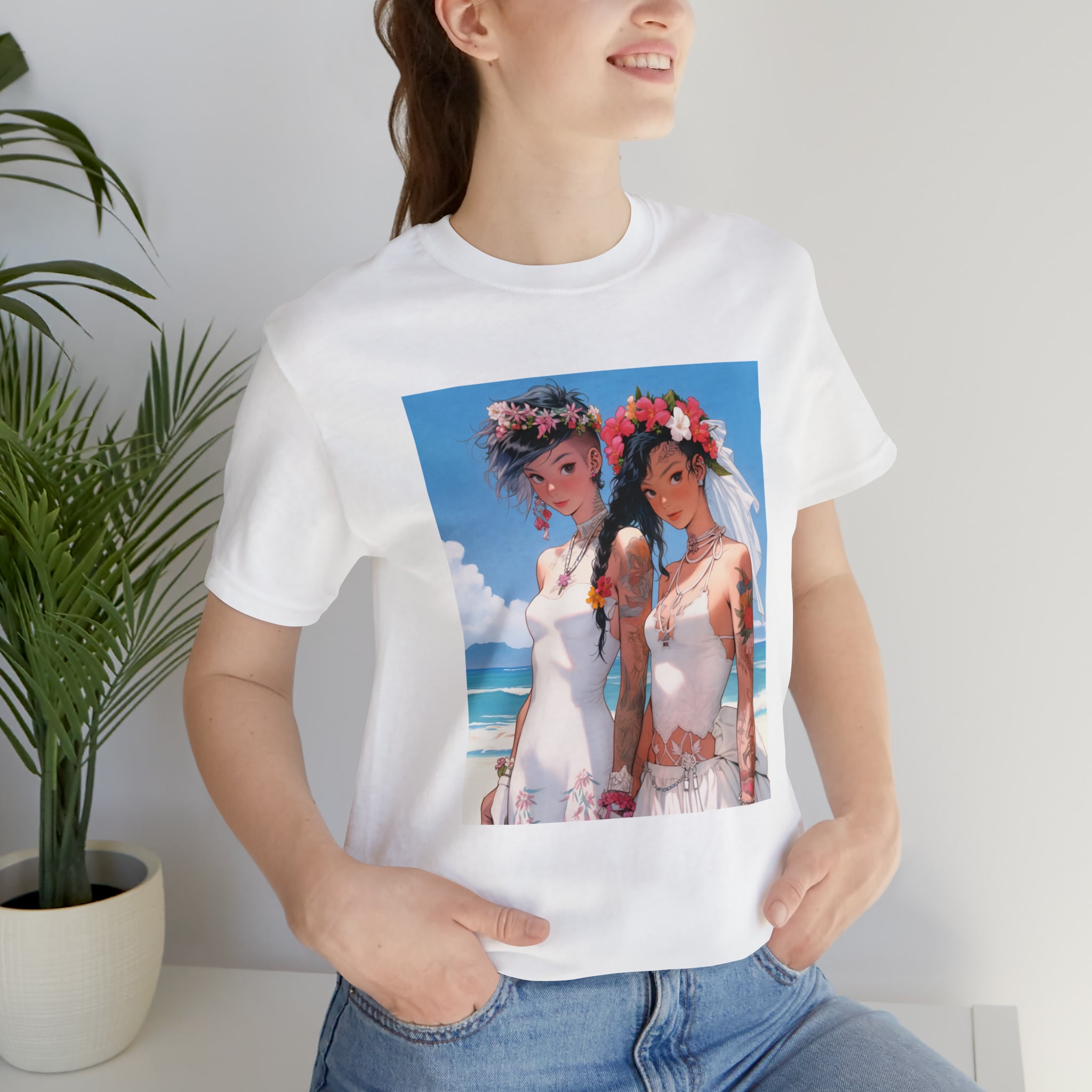 Seoul Beach Vibes Bikini Tattoos Girls Wedding Short Sleeve Tee