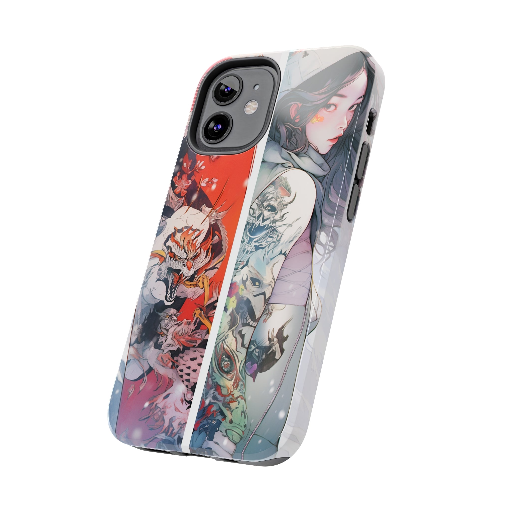 Snowboarding Girl's Odyssey: Impact-Resistant iPhone Case