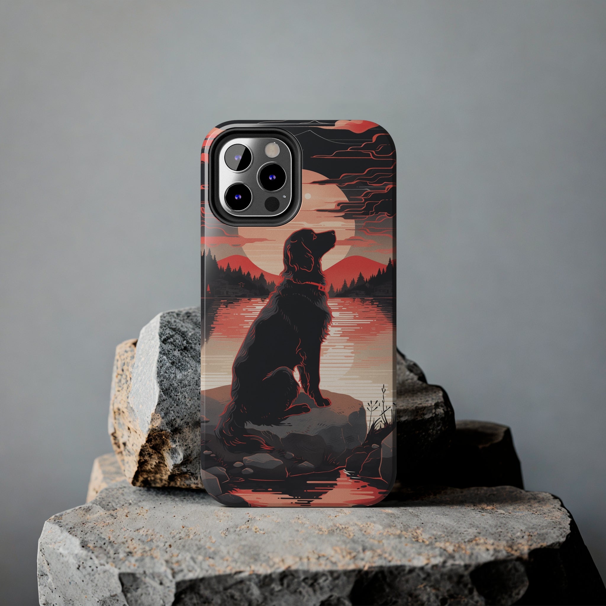 Golden Retriever Love - Dark Mode: Impact-Resistant iPhone Case