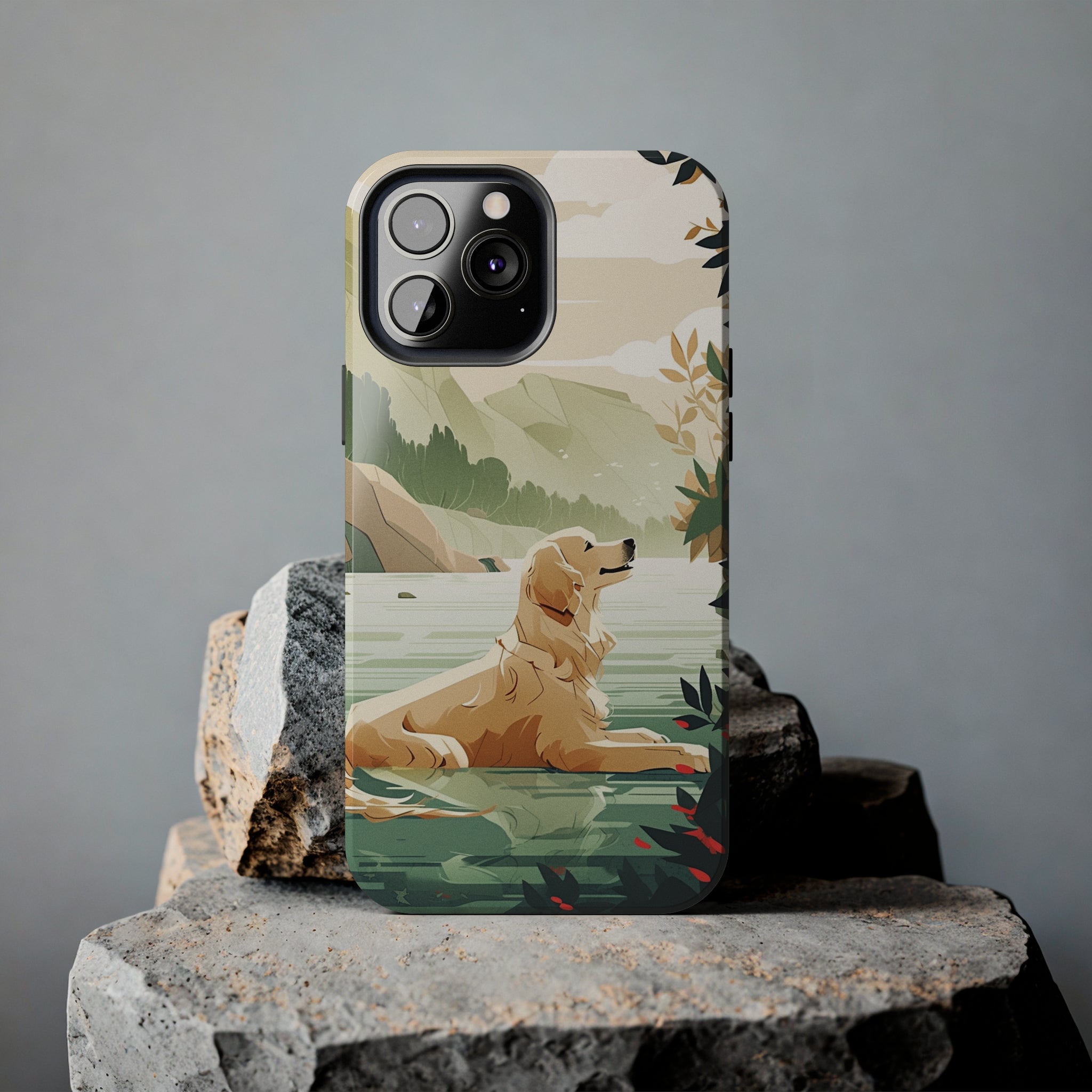 Golden Retriever Love: Impact-Resistant iPhone Case