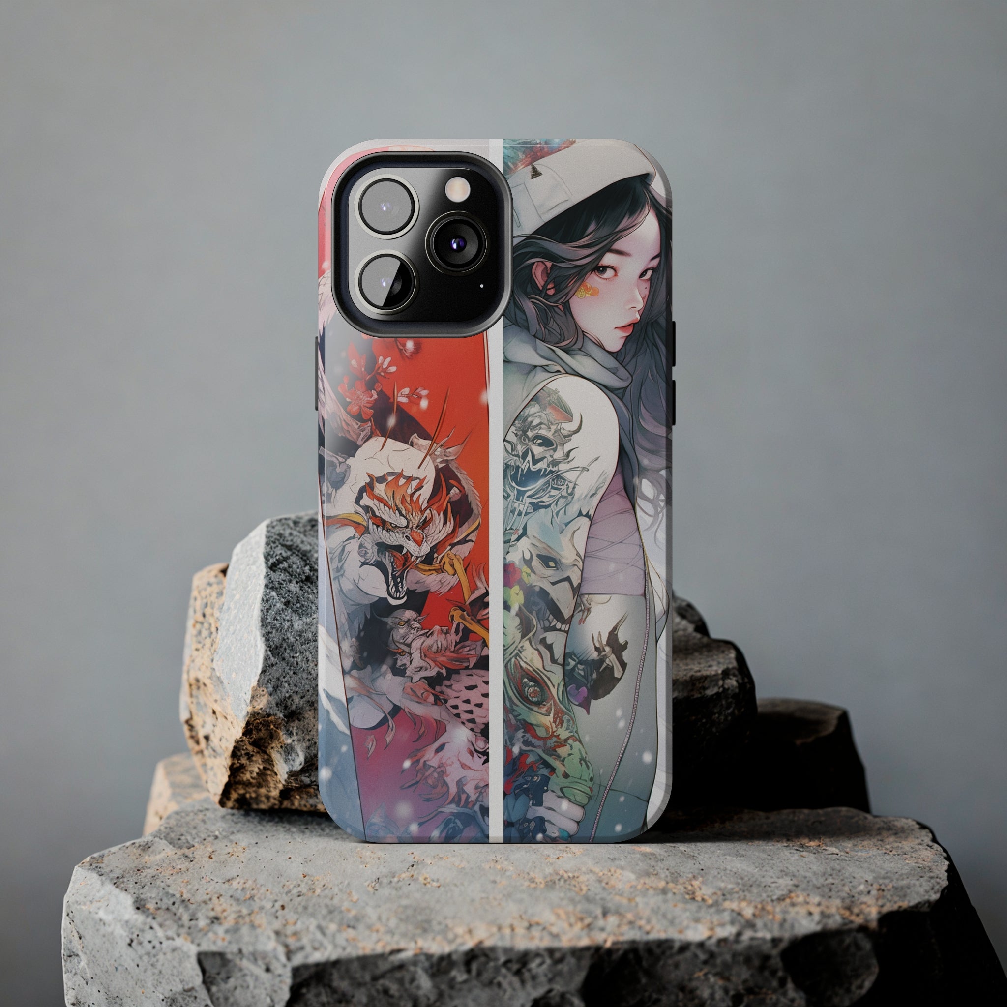 Snowboarding Girl's Odyssey: Impact-Resistant iPhone Case