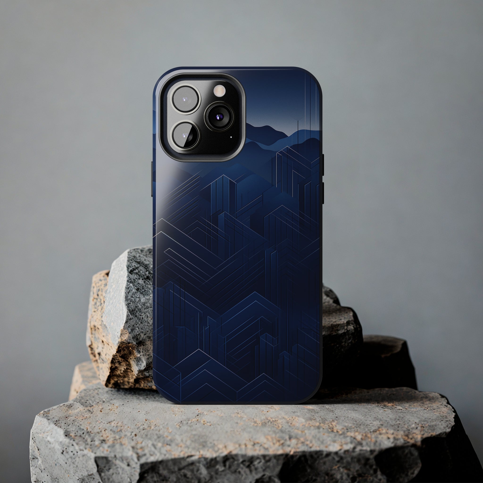 Blue Pixels: Impact-Resistant iPhone Case