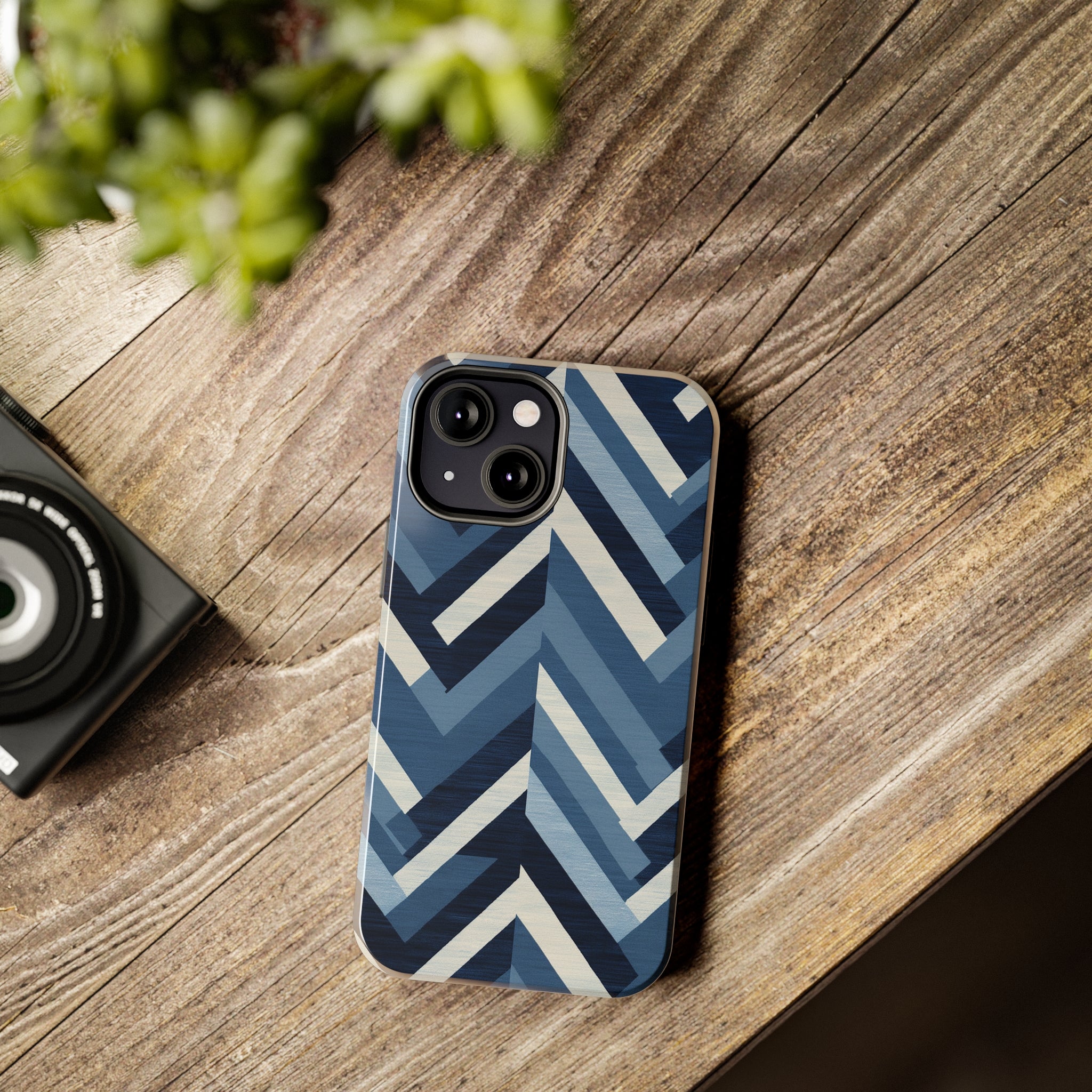 Azure Mosaic: Impact-Resistant iPhone Case