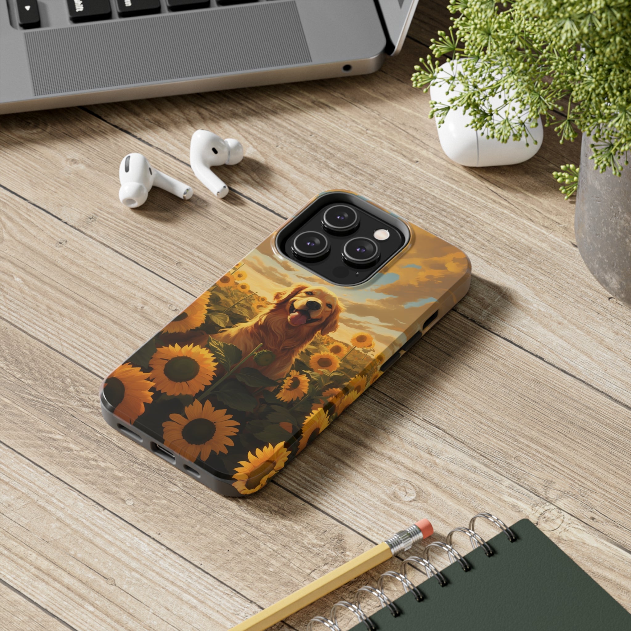 Golden Retriever Love: Impact-Resistant iPhone Case