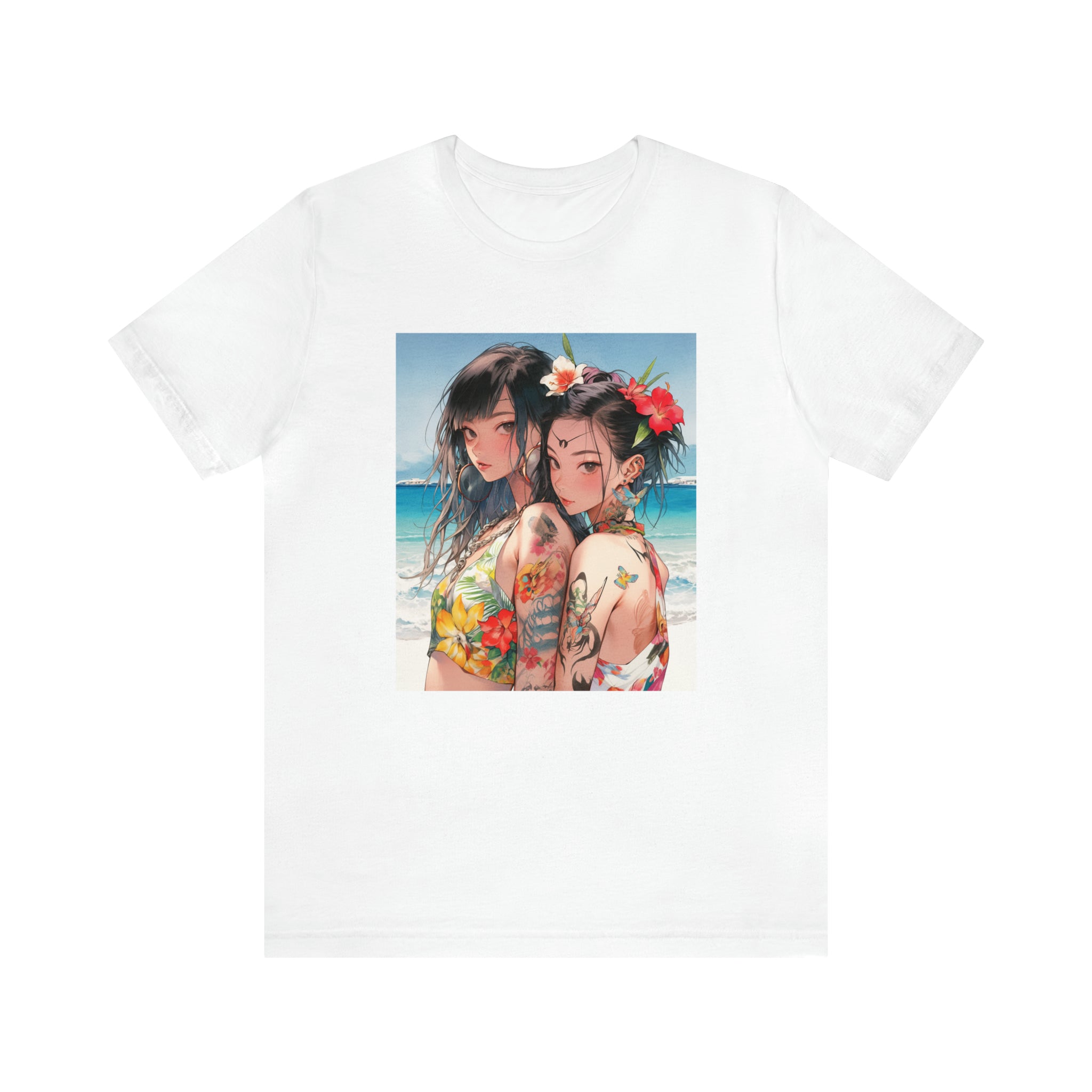 Seoul Beach Vibes Bikini Tattoos Girl Friends Short Sleeve Tee