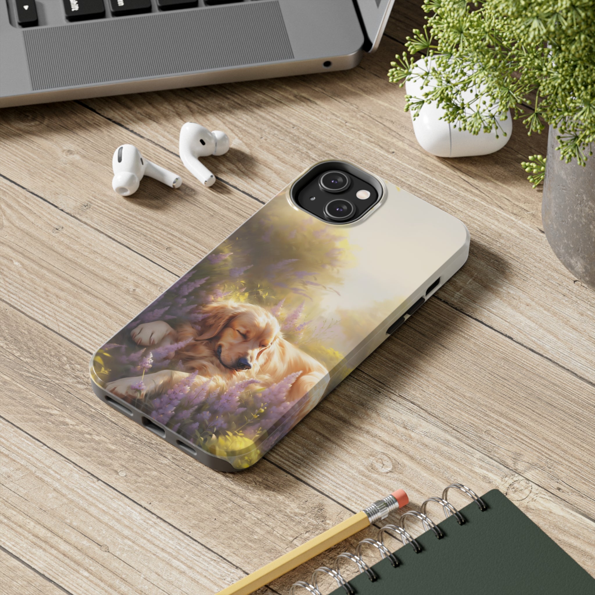 Golden Retriever Love: Impact-Resistant iPhone Case