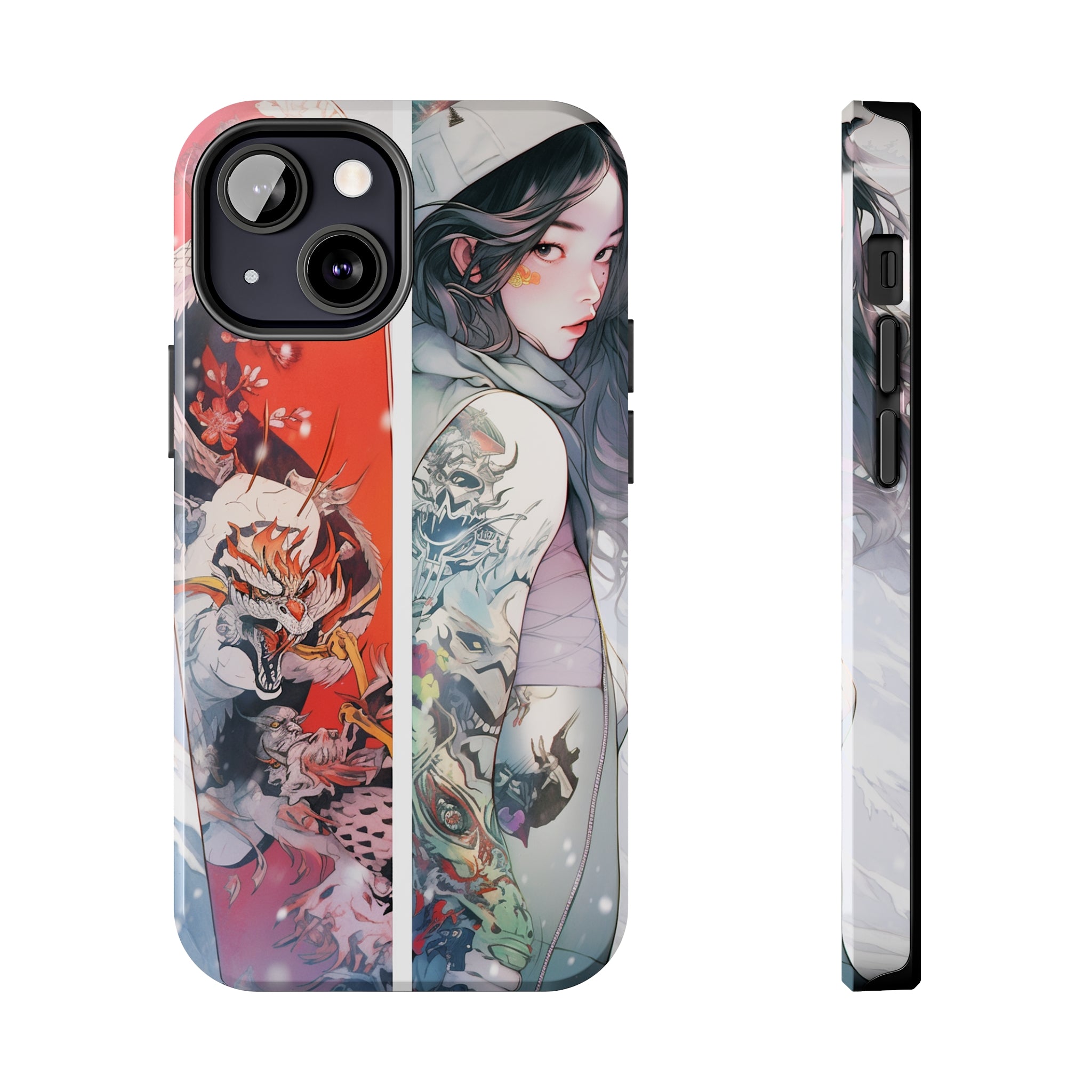 Snowboarding Girl's Odyssey: Impact-Resistant iPhone Case