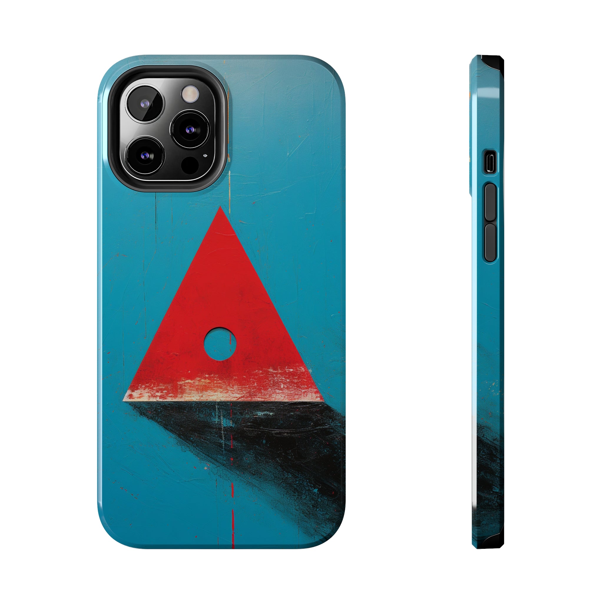 Spooky Red Triangle: Impact-Resistant iPhone Case