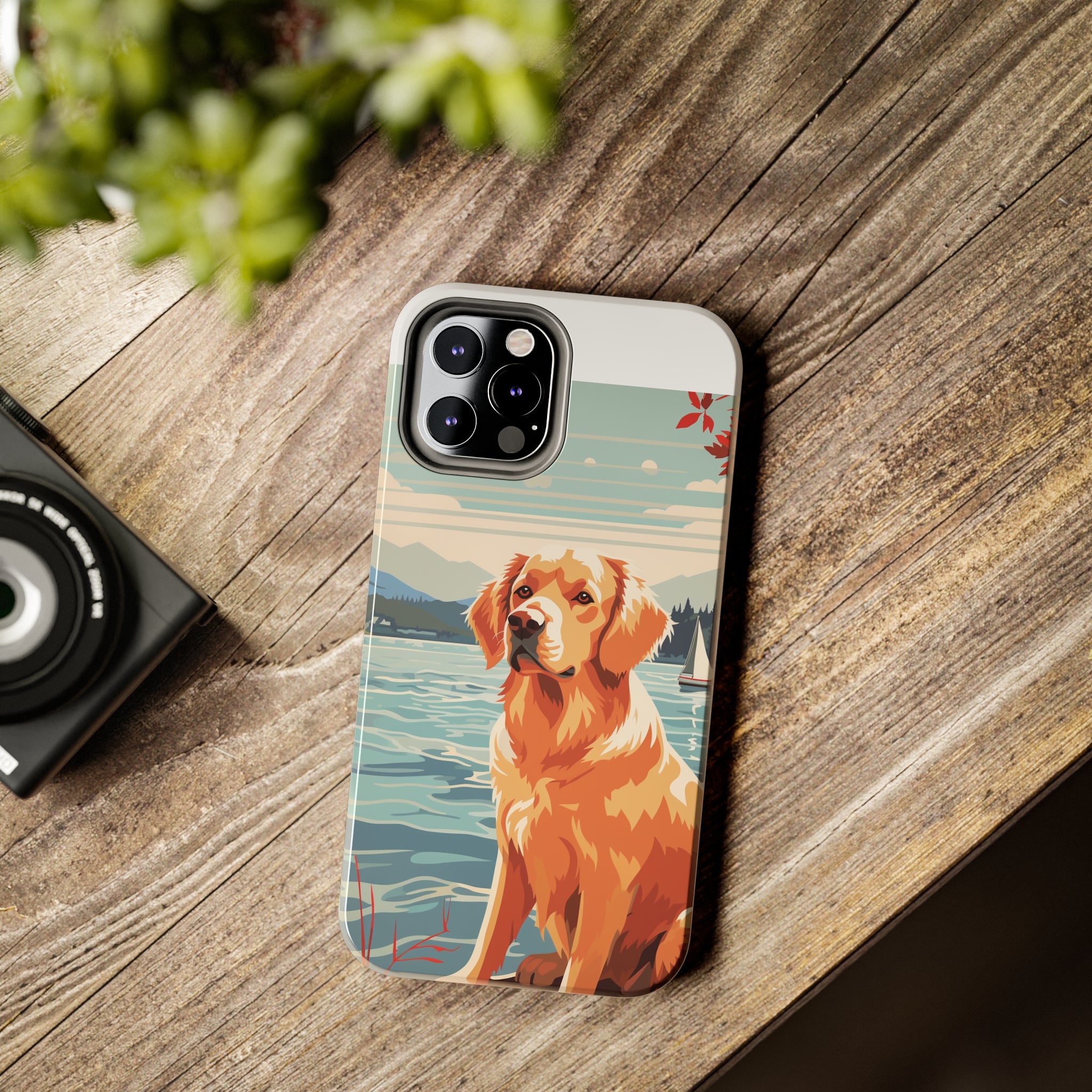 Golden Retriever Love: Impact-Resistant iPhone Case