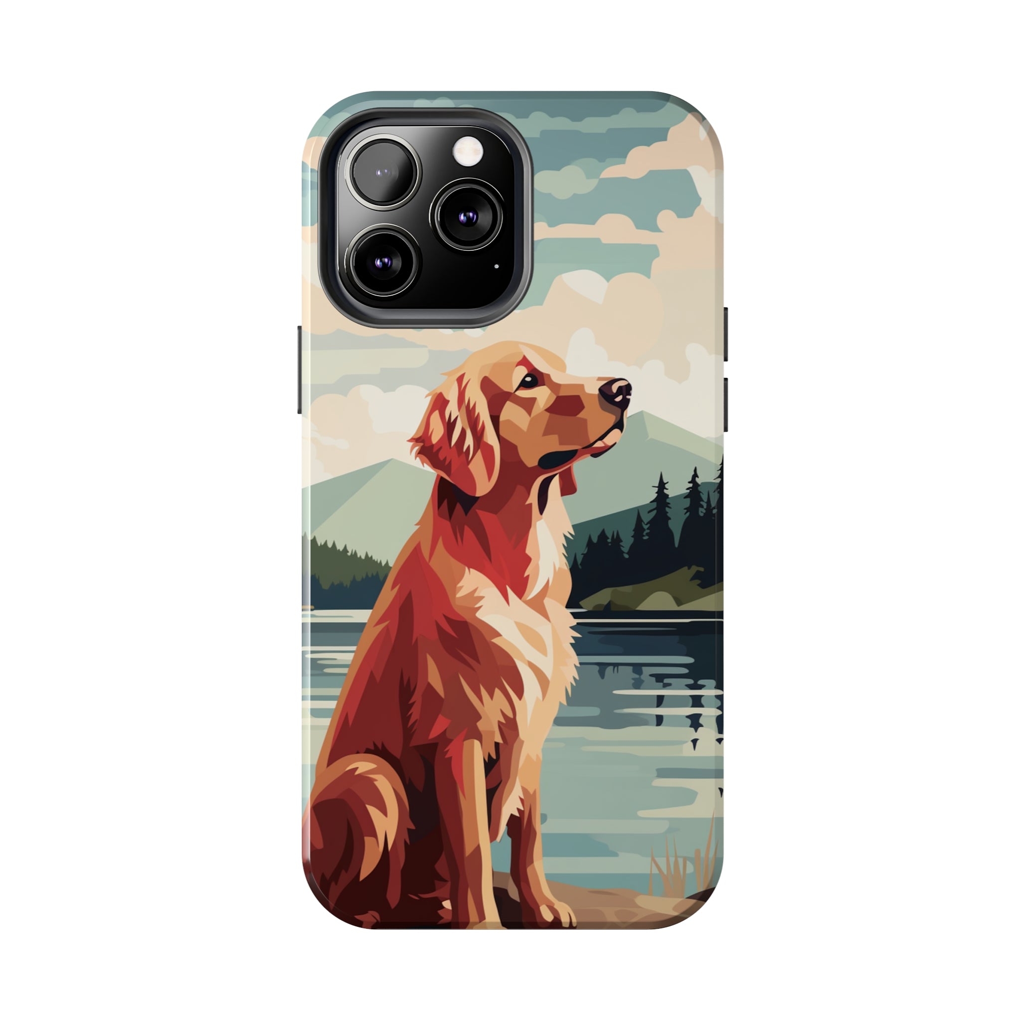 Golden Retriever Love: Impact-Resistant iPhone Case