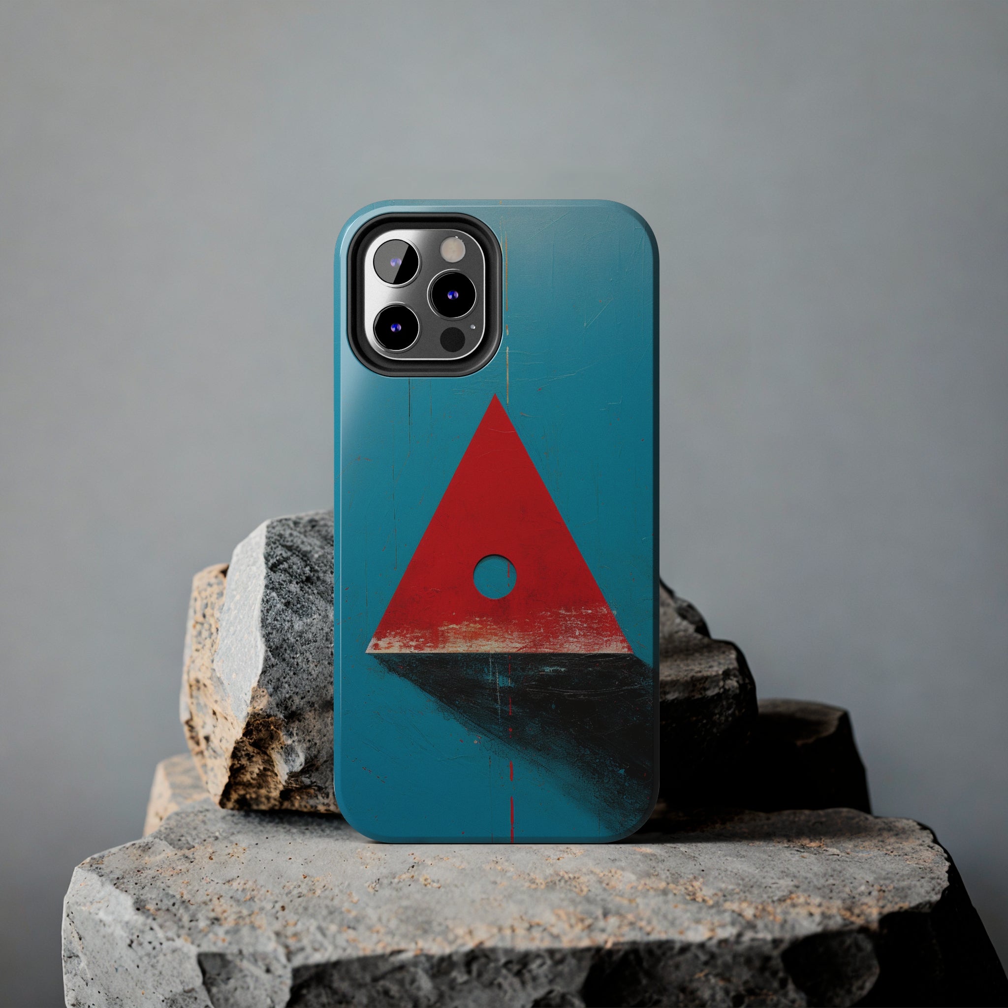 Spooky Red Triangle: Impact-Resistant iPhone Case