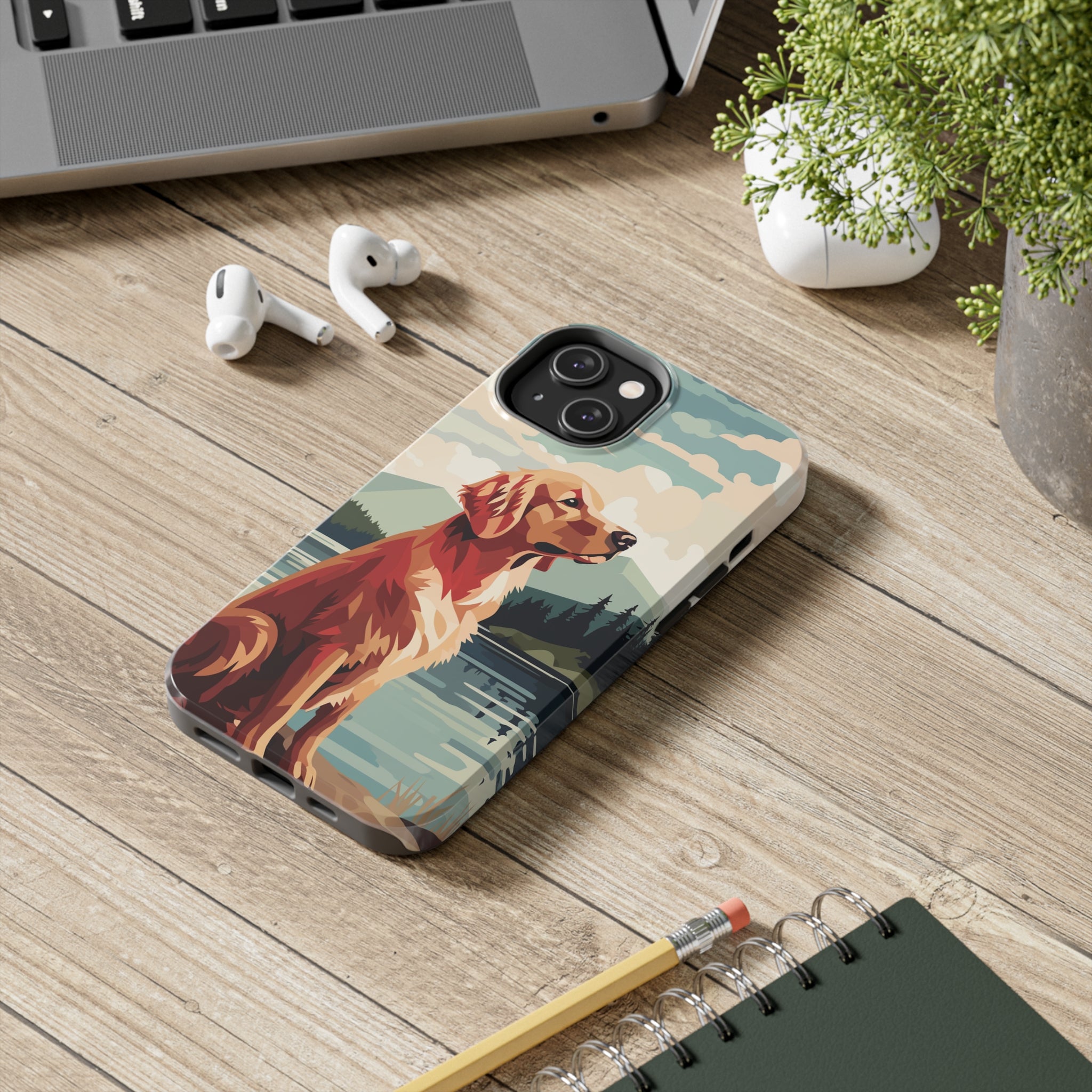 Golden Retriever Love: Impact-Resistant iPhone Case