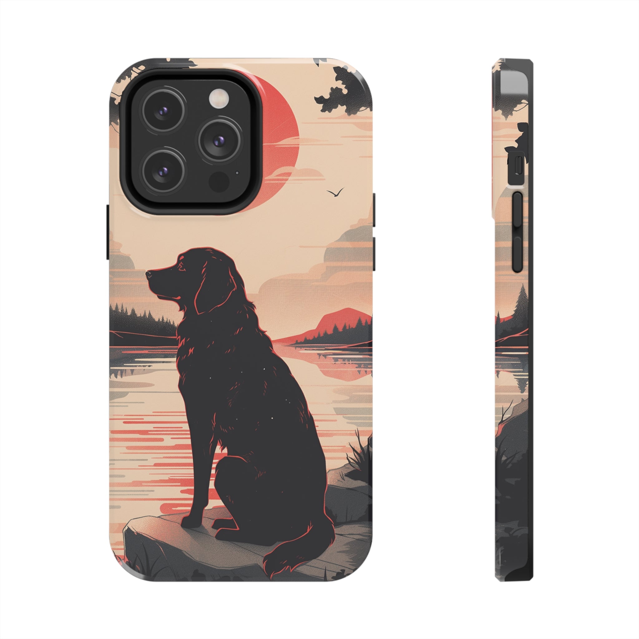 Golden Retriever Love - Dark Mode: Impact-Resistant iPhone Case