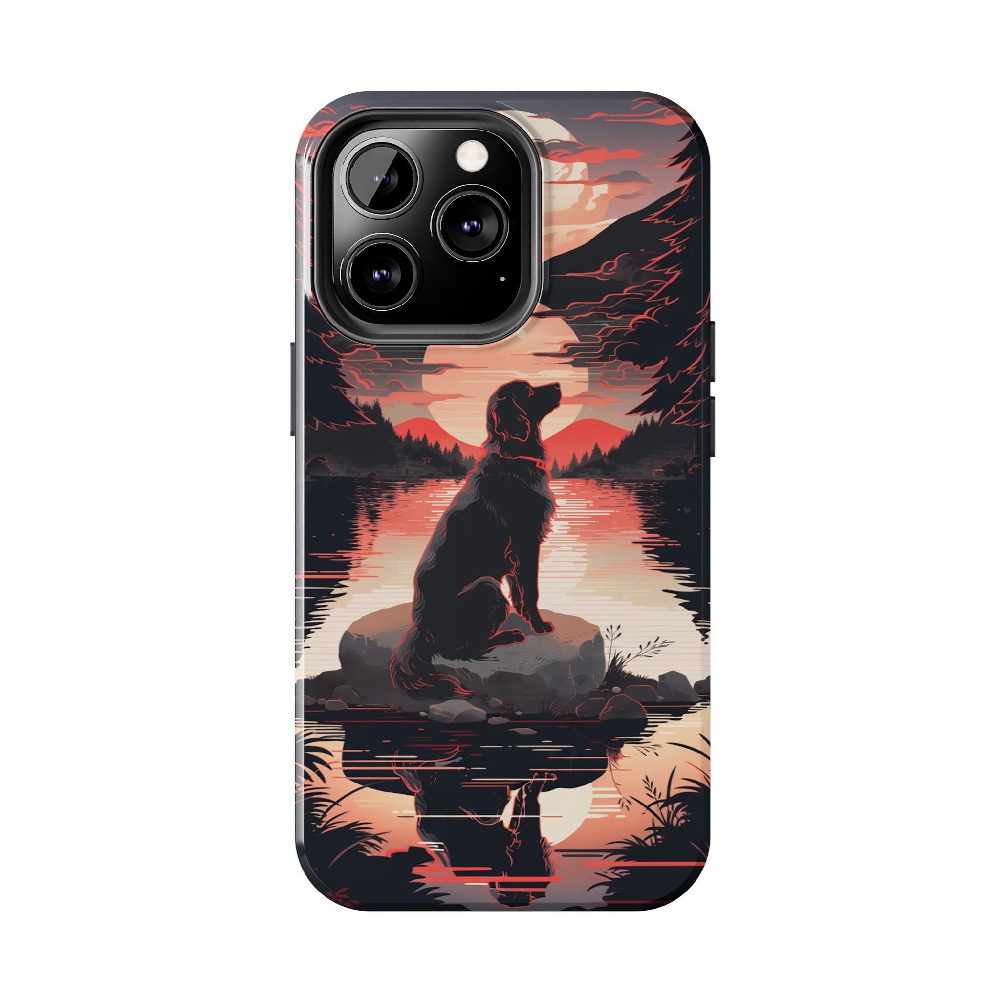 Golden Retriever Love - Dark Mode: Impact-Resistant iPhone Case