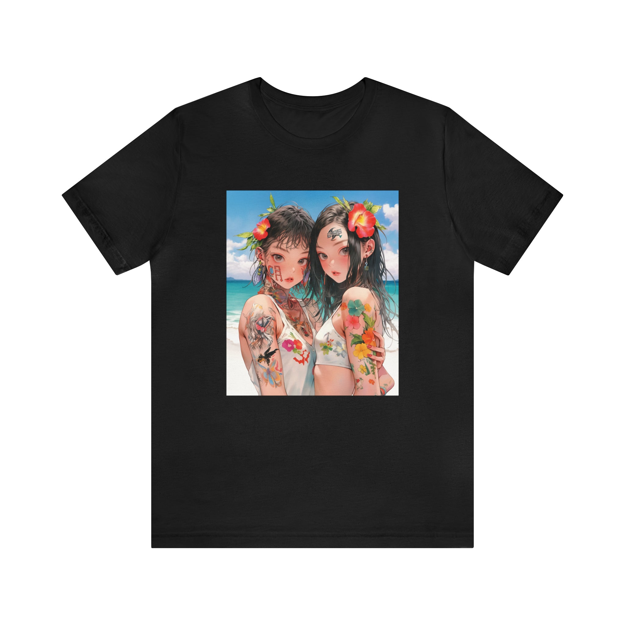 Seoul Beach Vibes Bikini Tattoos Girl Friends Short Sleeve Tee