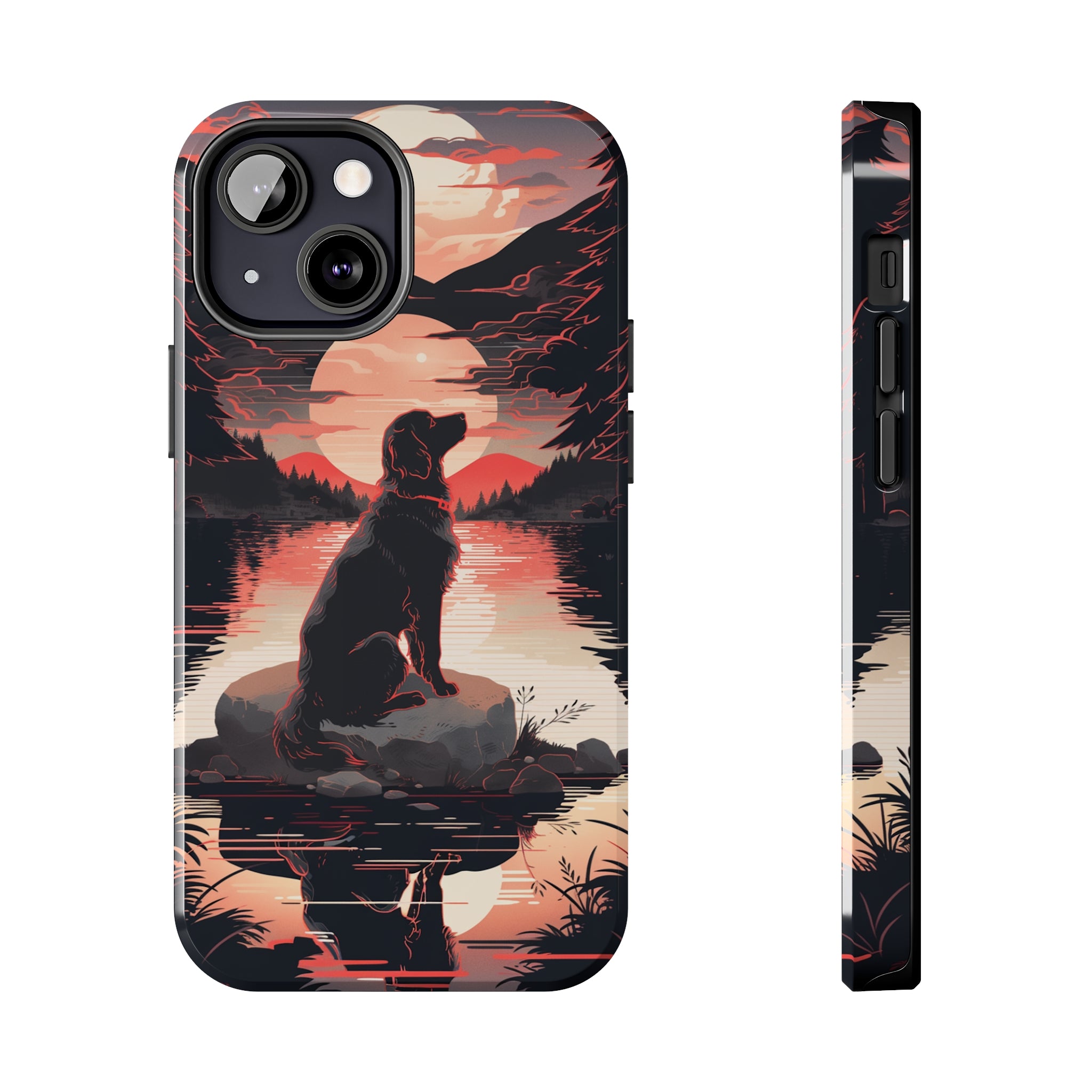 Golden Retriever Love - Dark Mode: Impact-Resistant iPhone Case