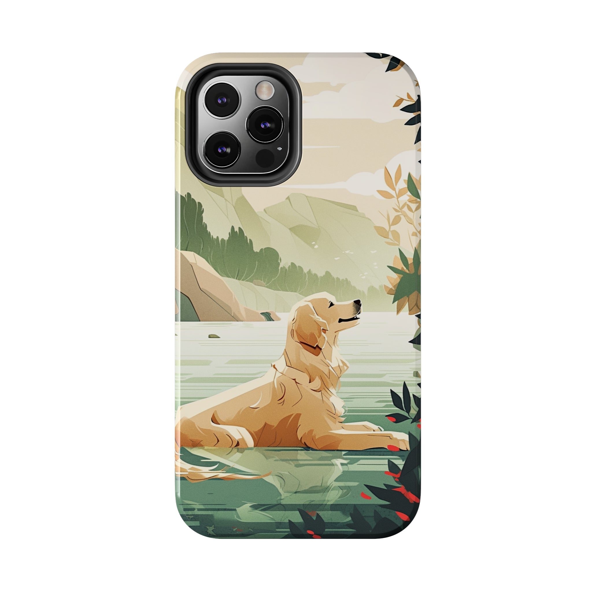 Golden Retriever Love: Impact-Resistant iPhone Case