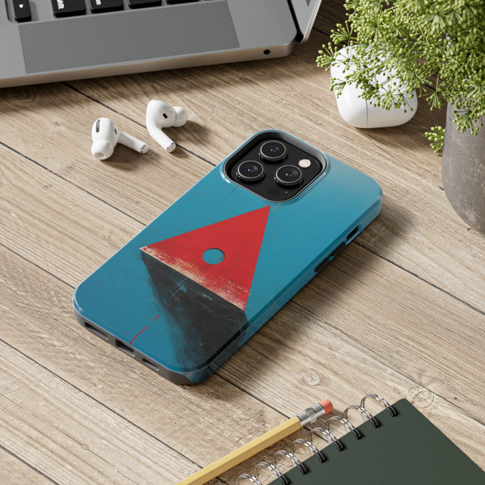 Spooky Red Triangle: Impact-Resistant iPhone Case