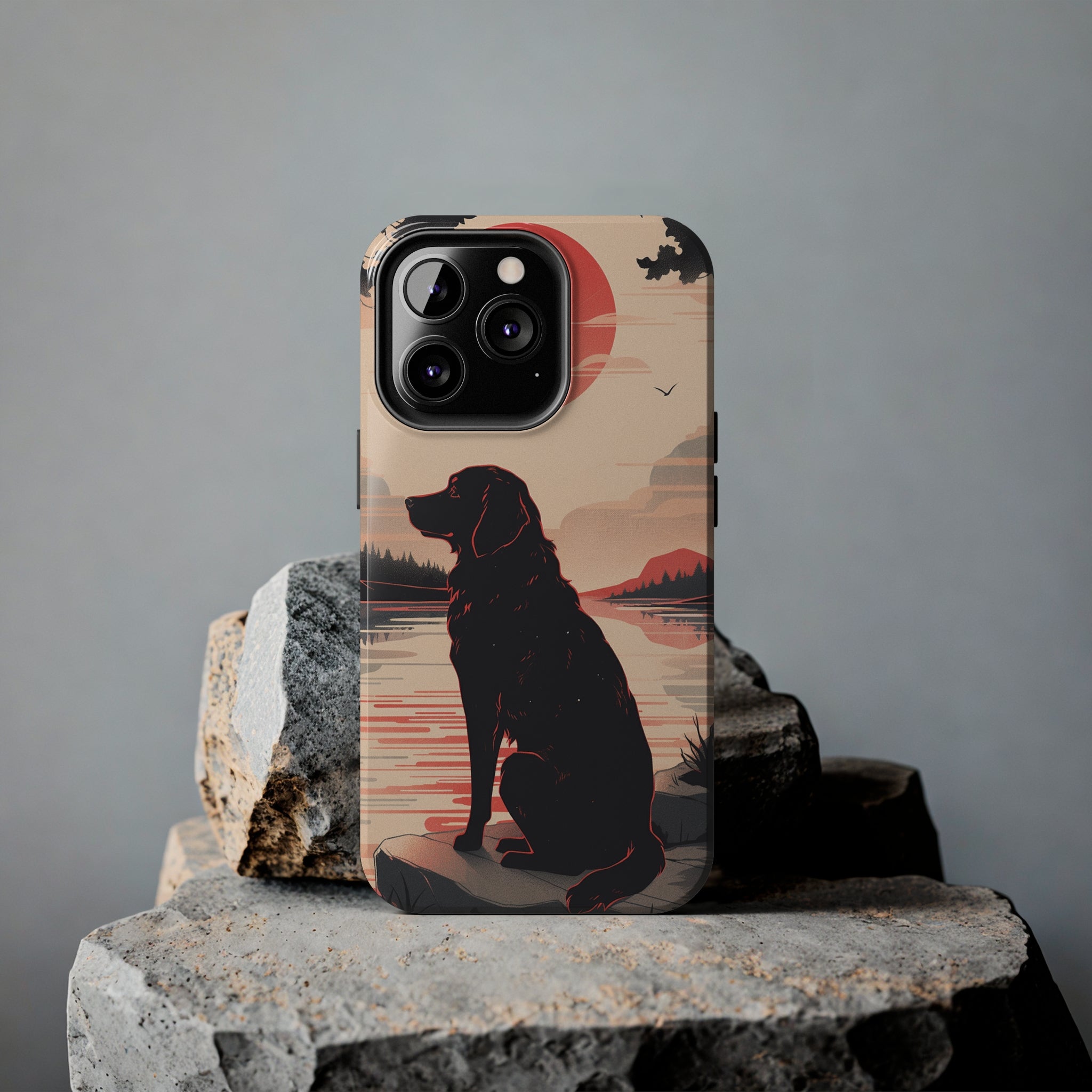 Golden Retriever Love - Dark Mode: Impact-Resistant iPhone Case