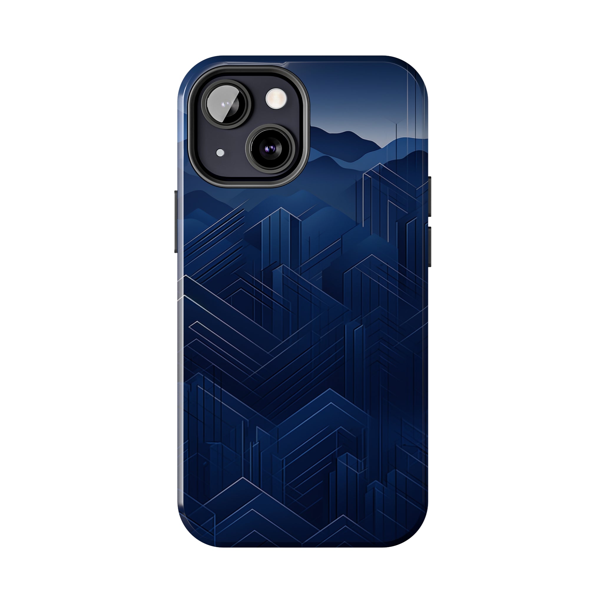 Blue Pixels: Impact-Resistant iPhone Case