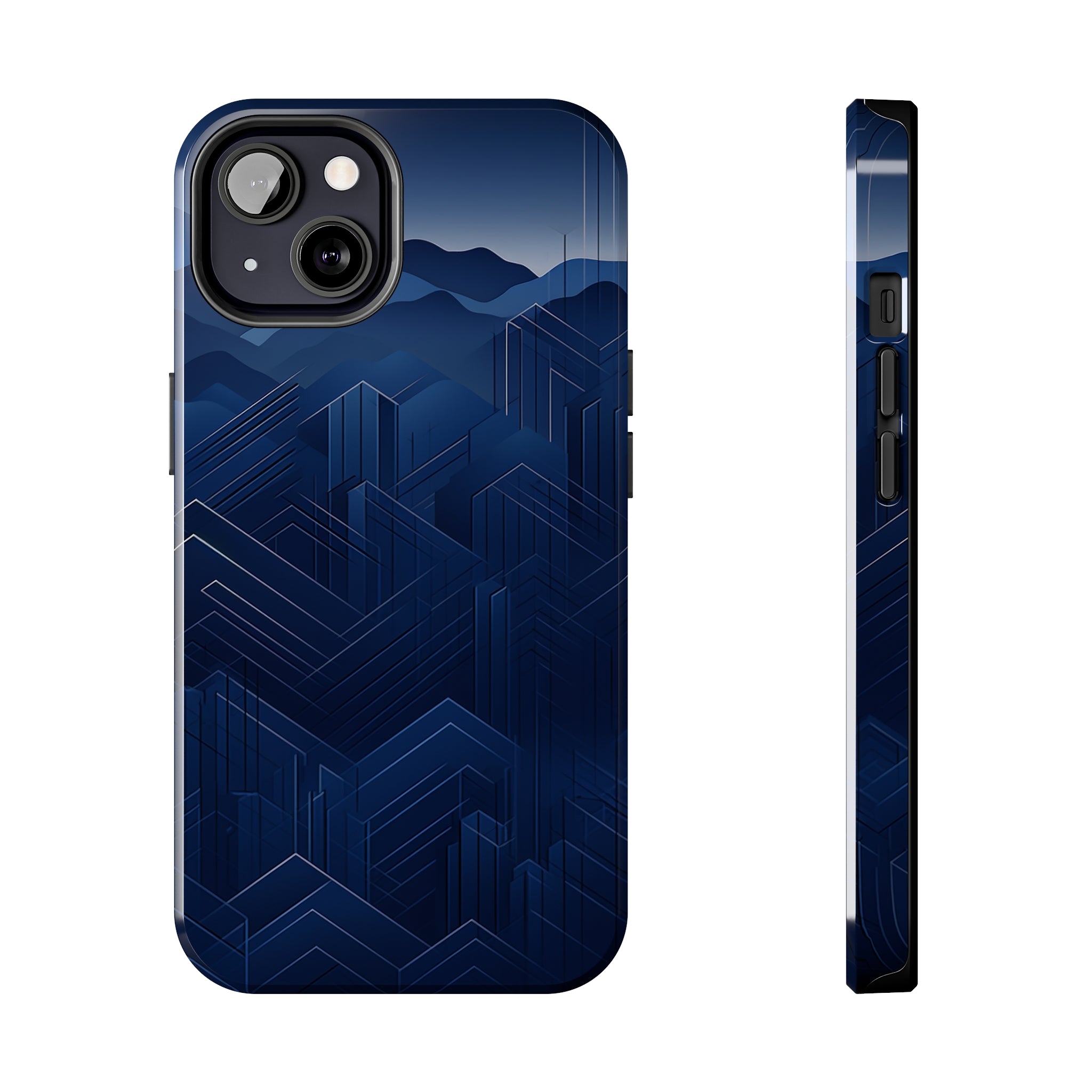 Blue Pixels: Impact-Resistant iPhone Case