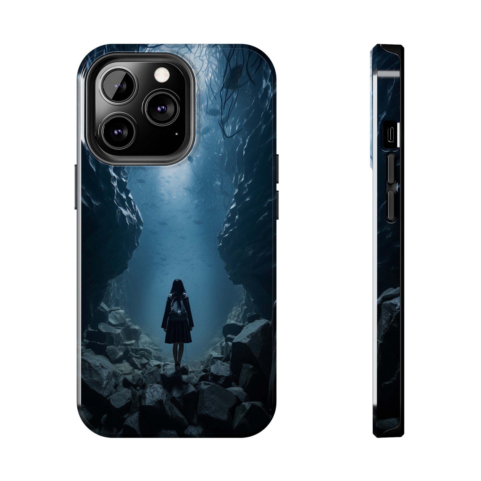 Girl in Abyss: Impact-Resistant iPhone Case