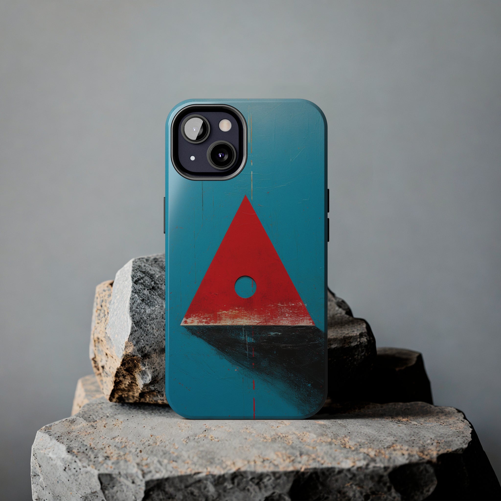 Spooky Red Triangle: Impact-Resistant iPhone Case