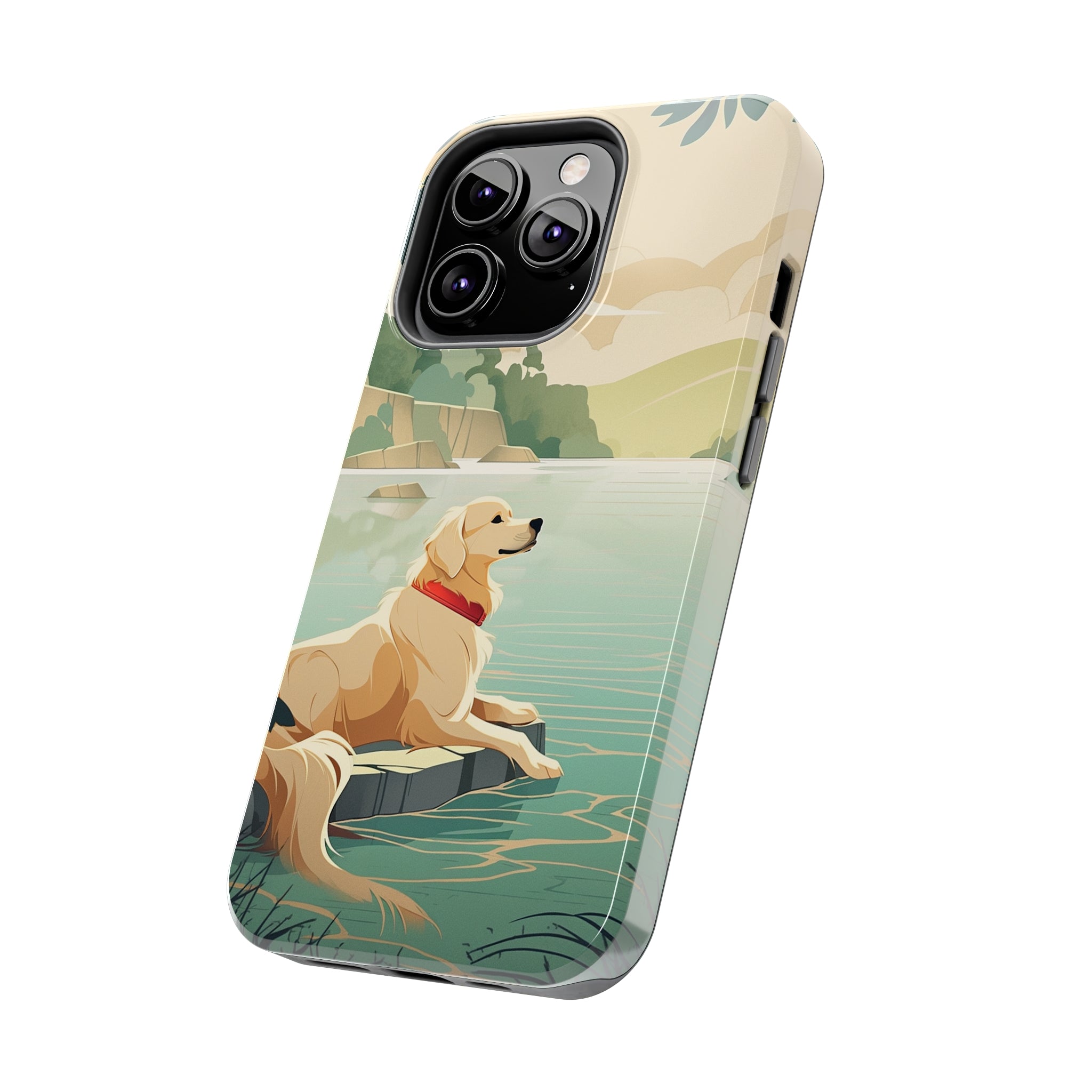 Golden Retriever Love: Impact-Resistant iPhone Case