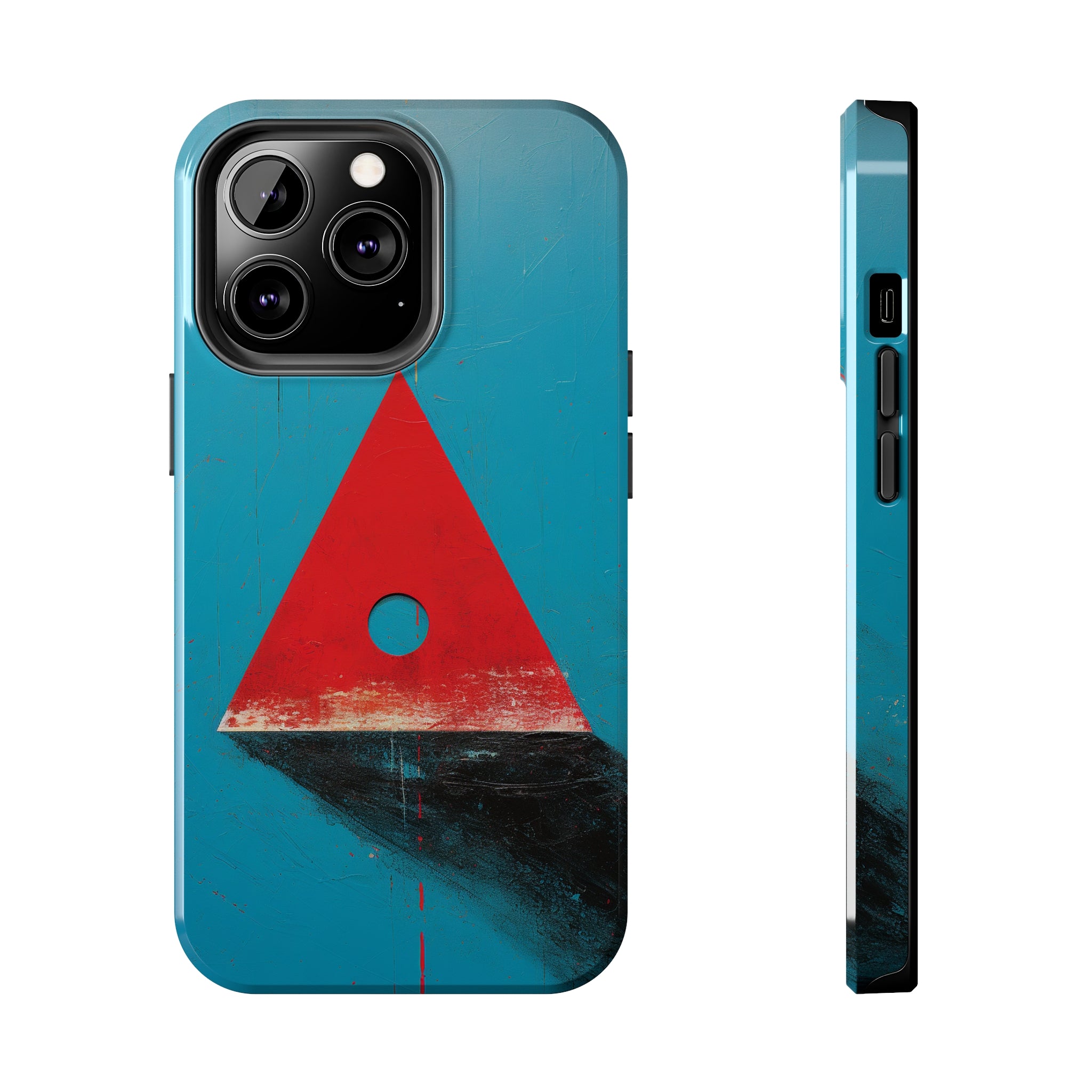 Spooky Red Triangle: Impact-Resistant iPhone Case