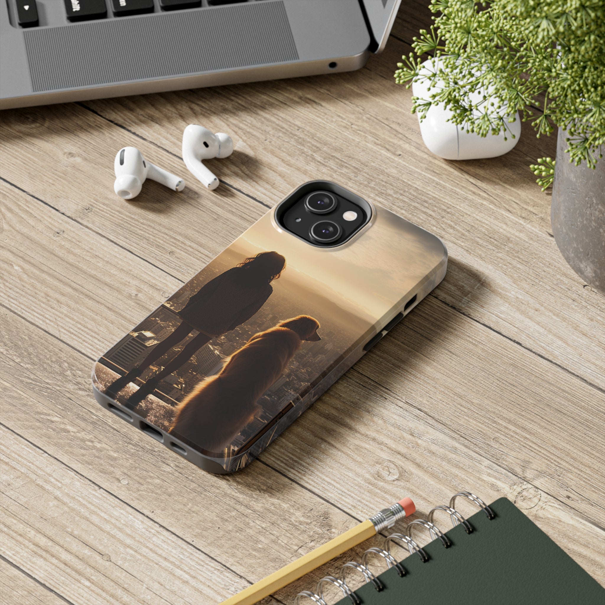 Golden Retriever Bond: Impact-Resistant iPhone Case