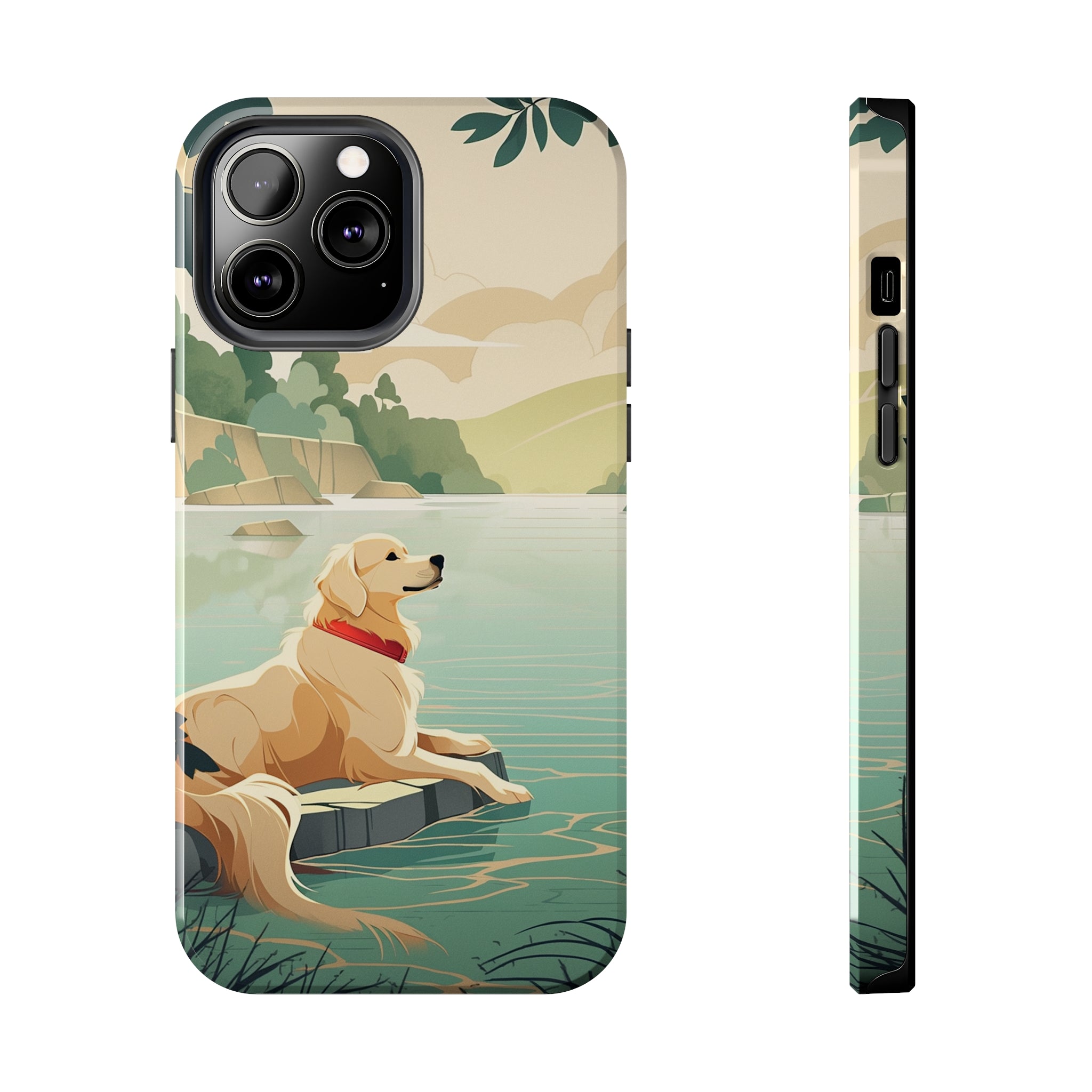 Golden Retriever Love: Impact-Resistant iPhone Case