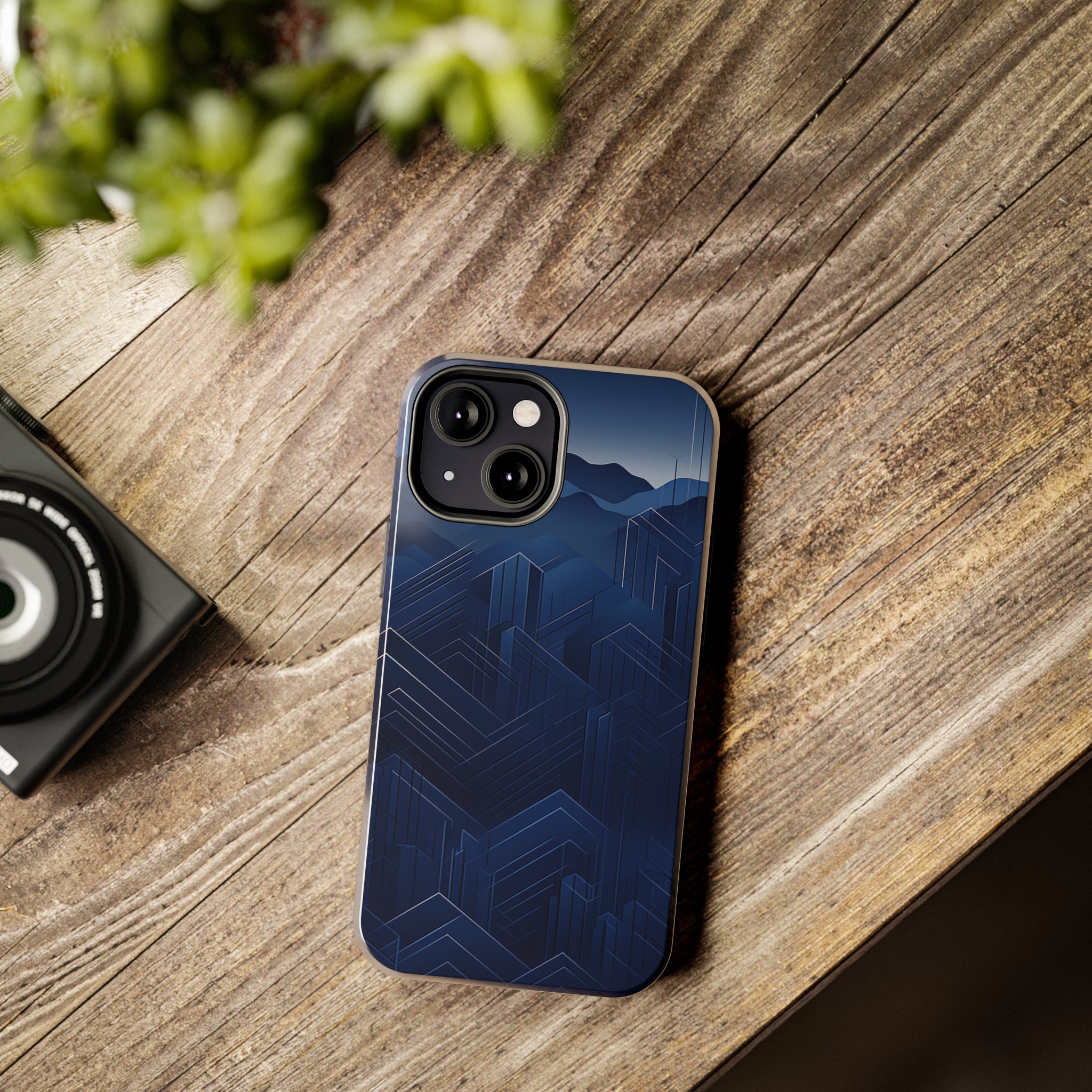 Blue Pixels: Impact-Resistant iPhone Case