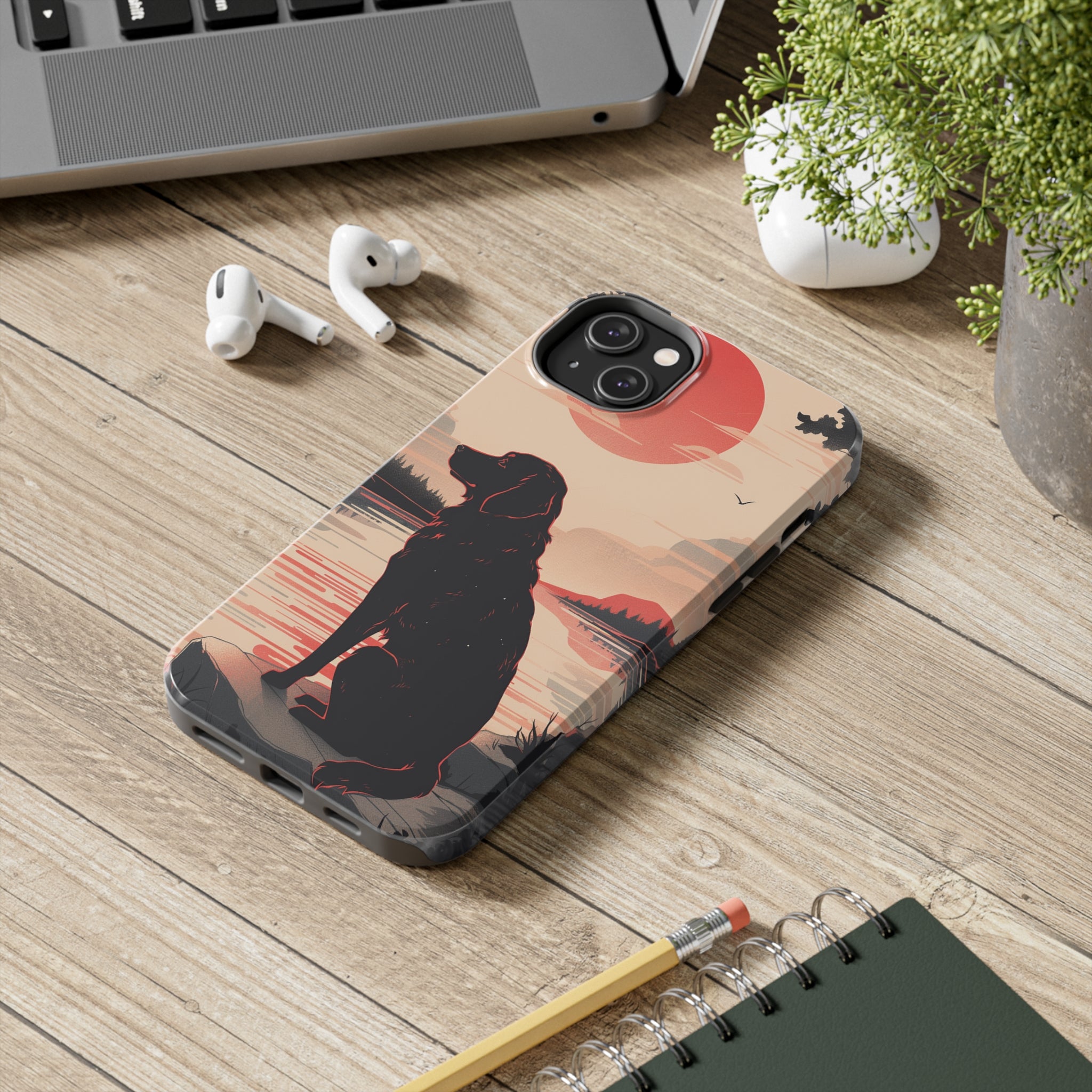 Golden Retriever Love - Dark Mode: Impact-Resistant iPhone Case