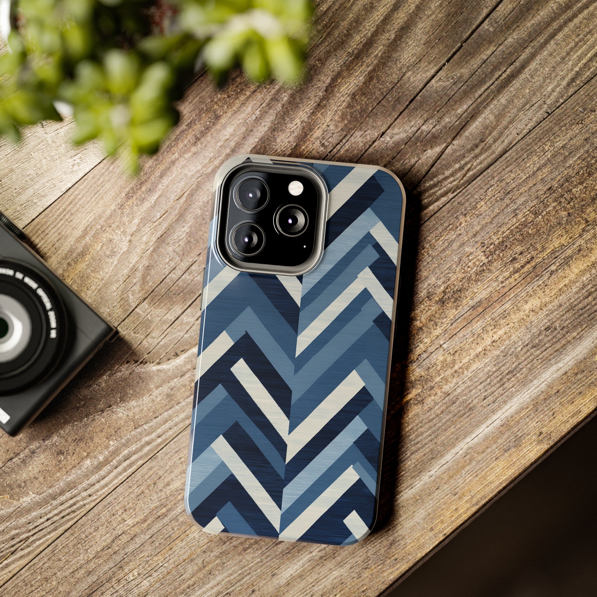 Azure Mosaic: Impact-Resistant iPhone Case