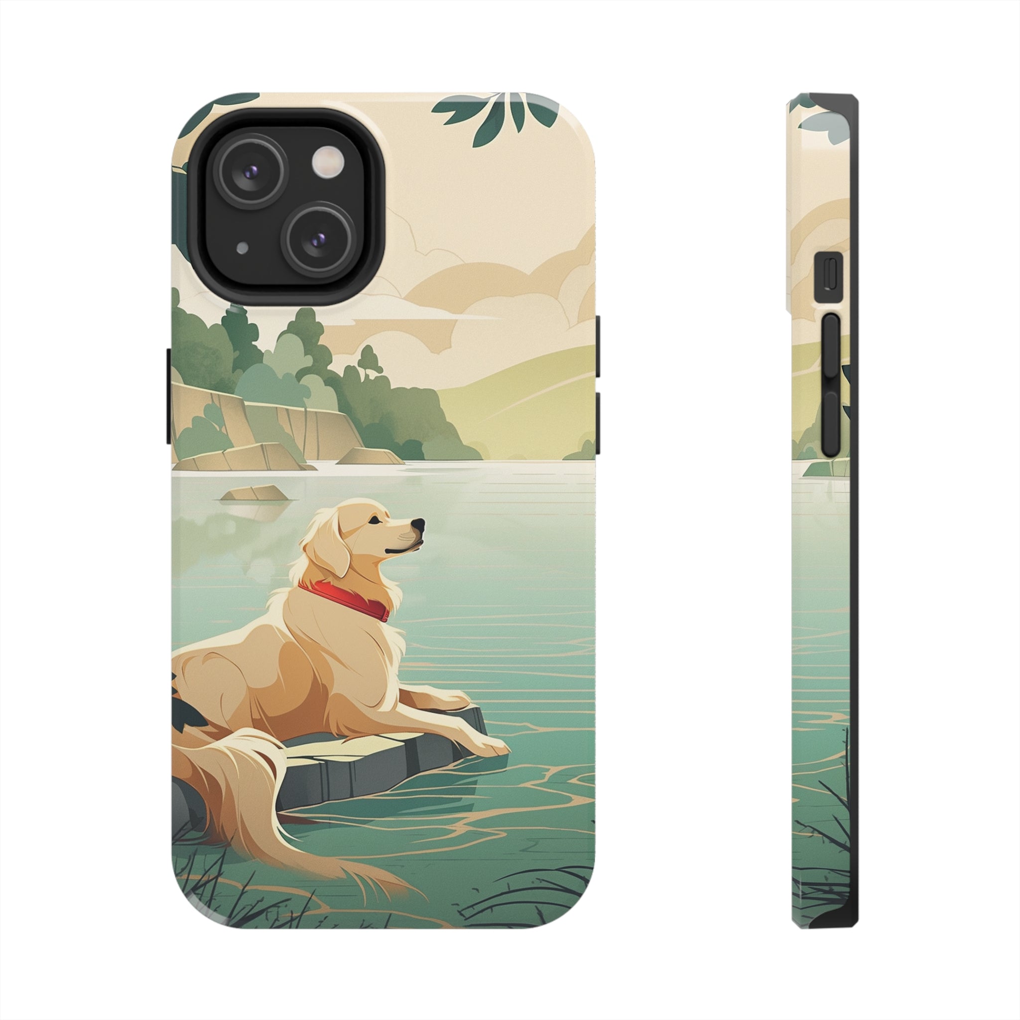 Golden Retriever Love: Impact-Resistant iPhone Case