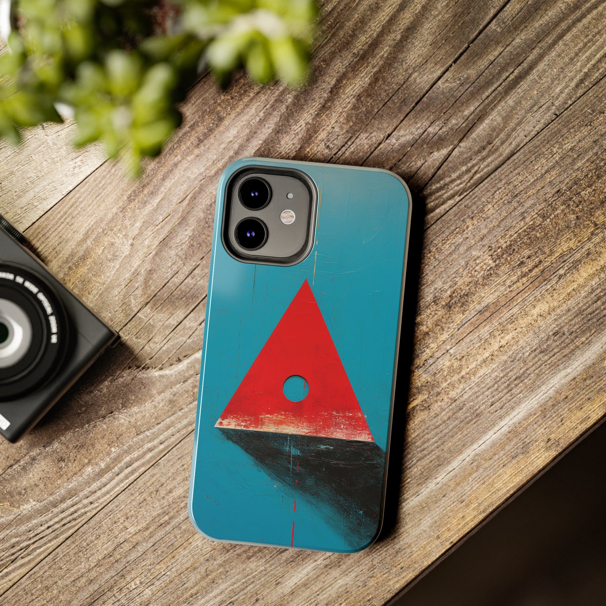 Spooky Red Triangle: Impact-Resistant iPhone Case