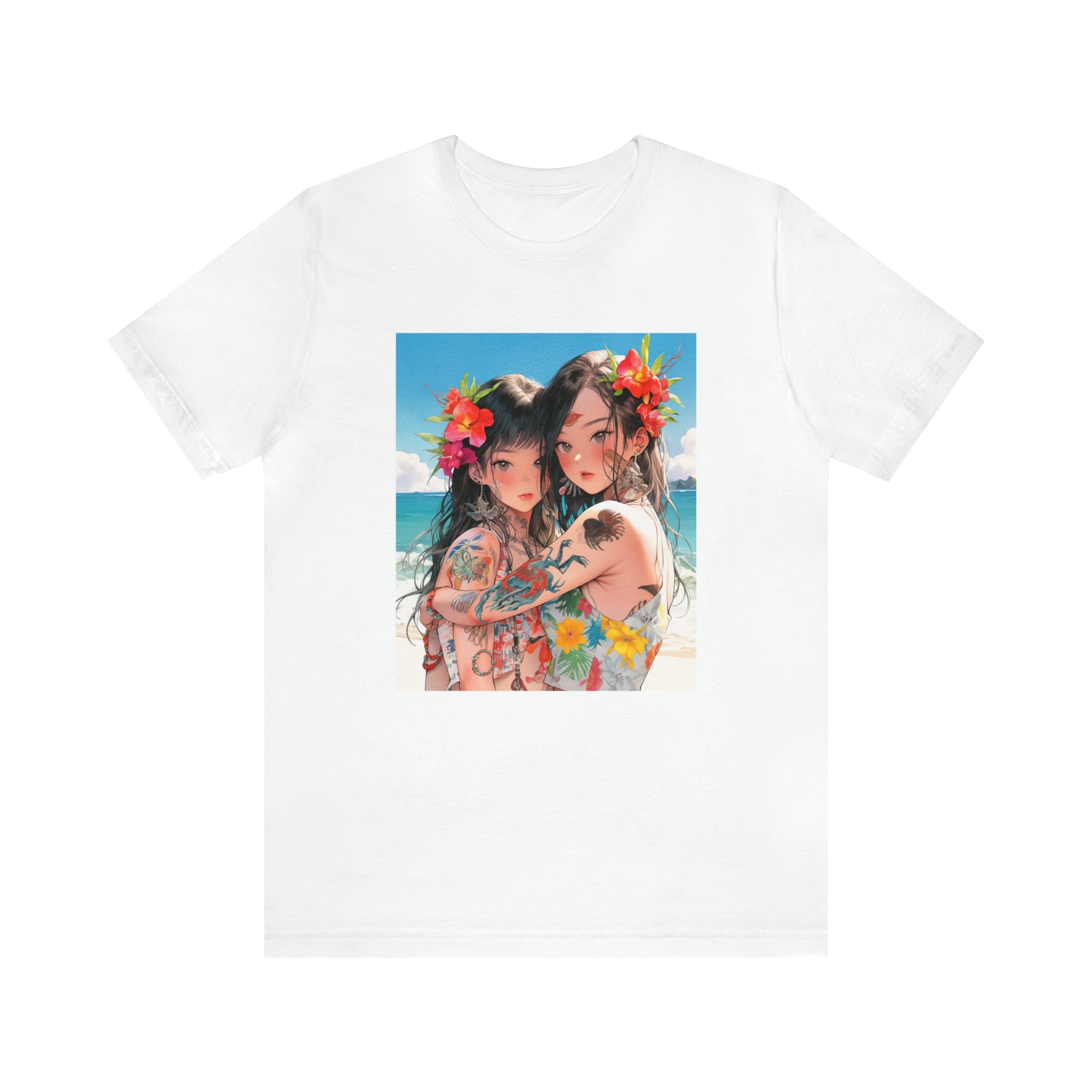 Seoul Beach Vibes Bikini Tattoos Girl Friends Short Sleeve Tee