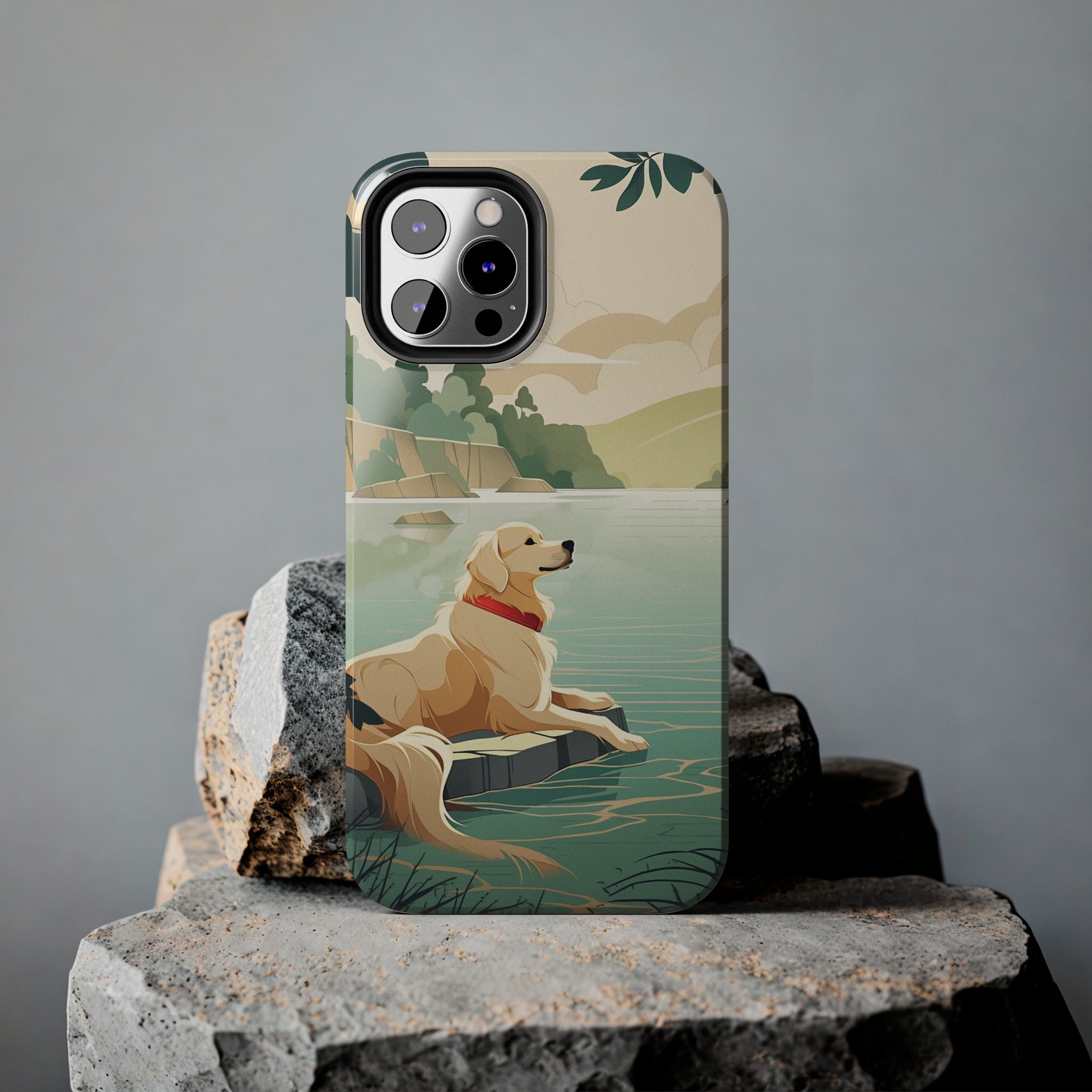 Golden Retriever Love: Impact-Resistant iPhone Case