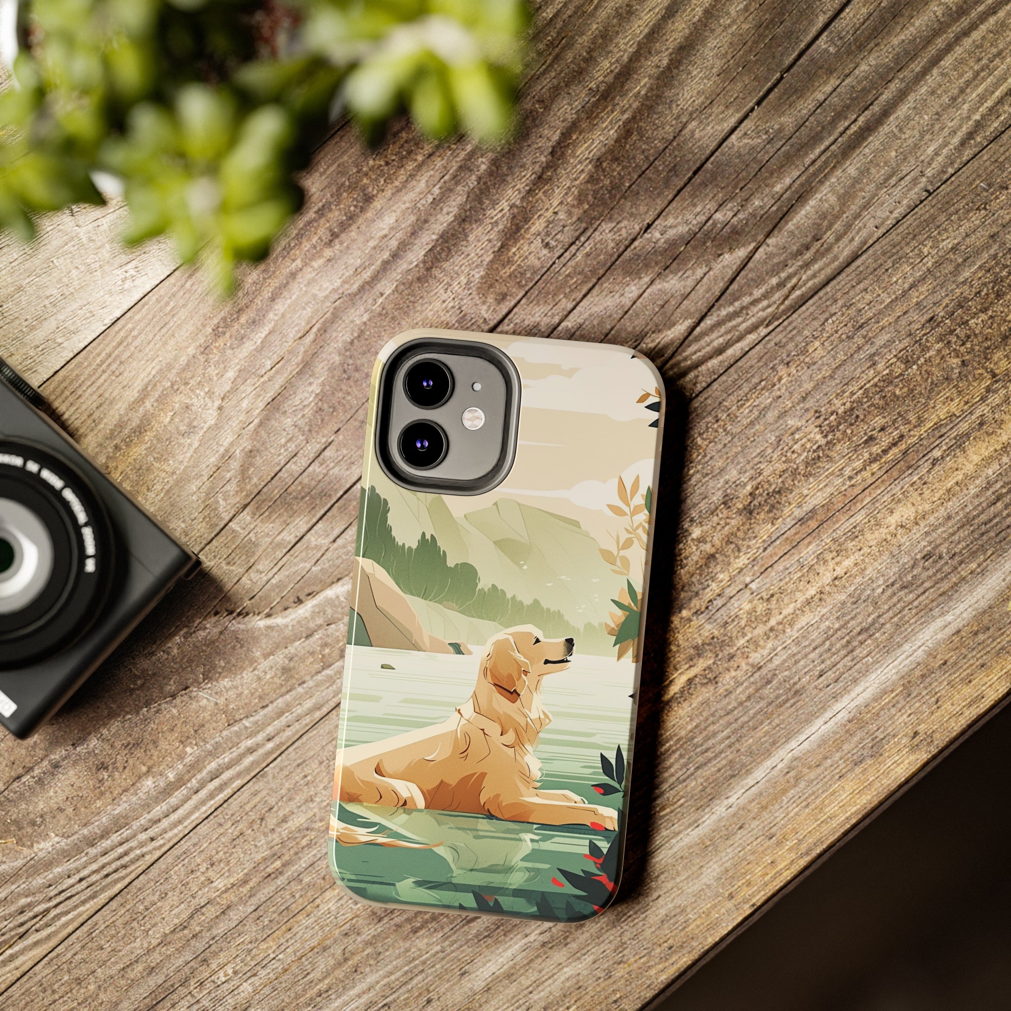 Golden Retriever Love: Impact-Resistant iPhone Case