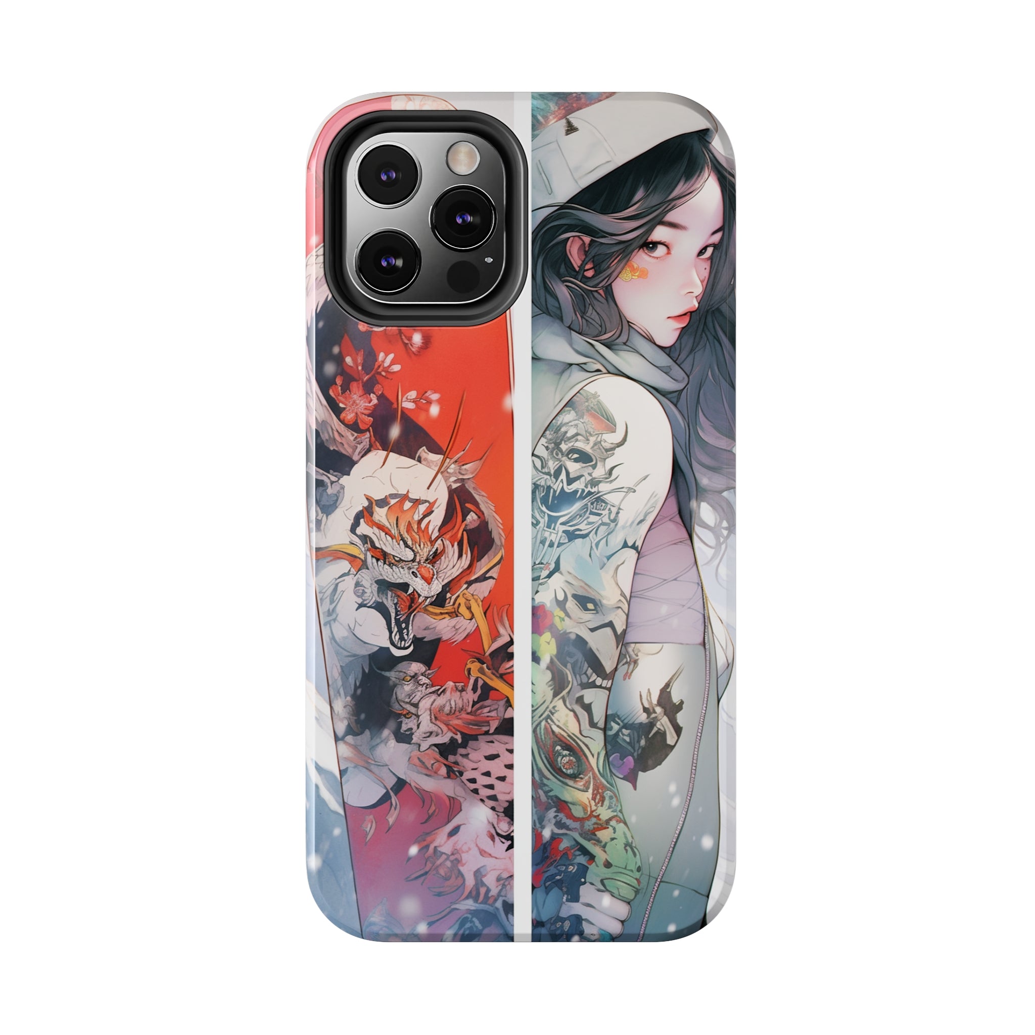 Snowboarding Girl's Odyssey: Impact-Resistant iPhone Case