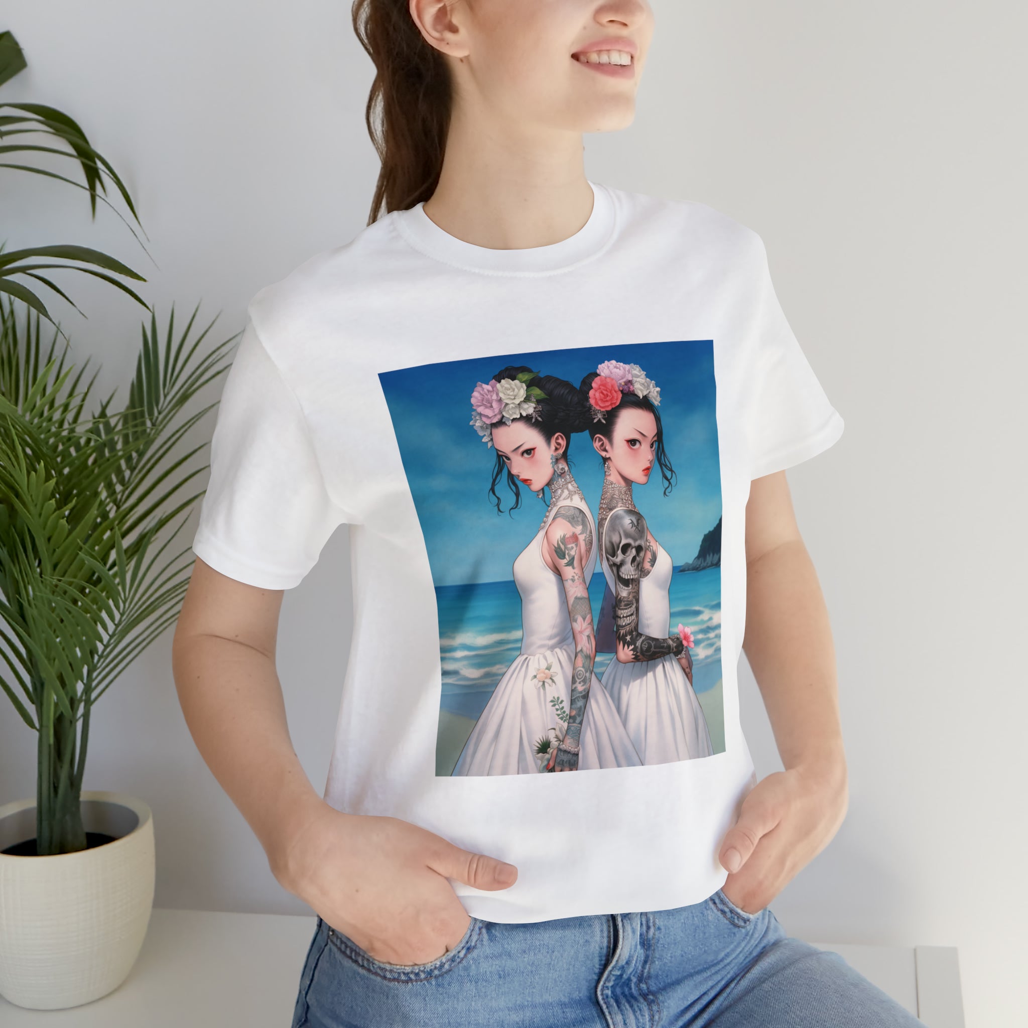 Seoul Beach Vibes Bikini Tattoos Girls Wedding Short Sleeve Tee