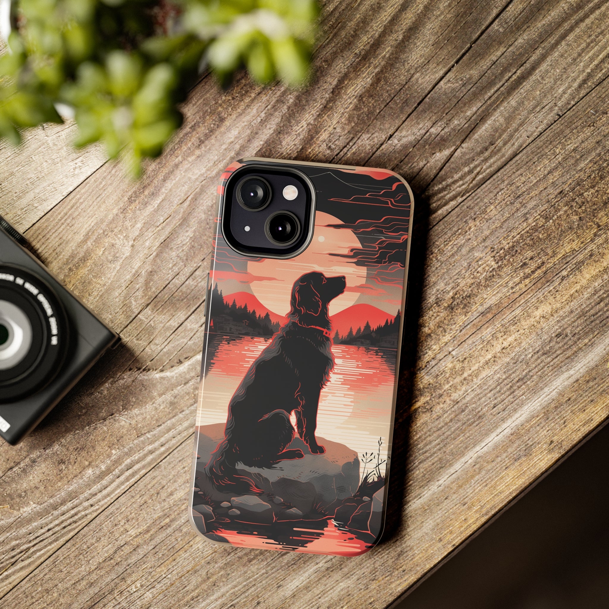 Golden Retriever Love - Dark Mode: Impact-Resistant iPhone Case