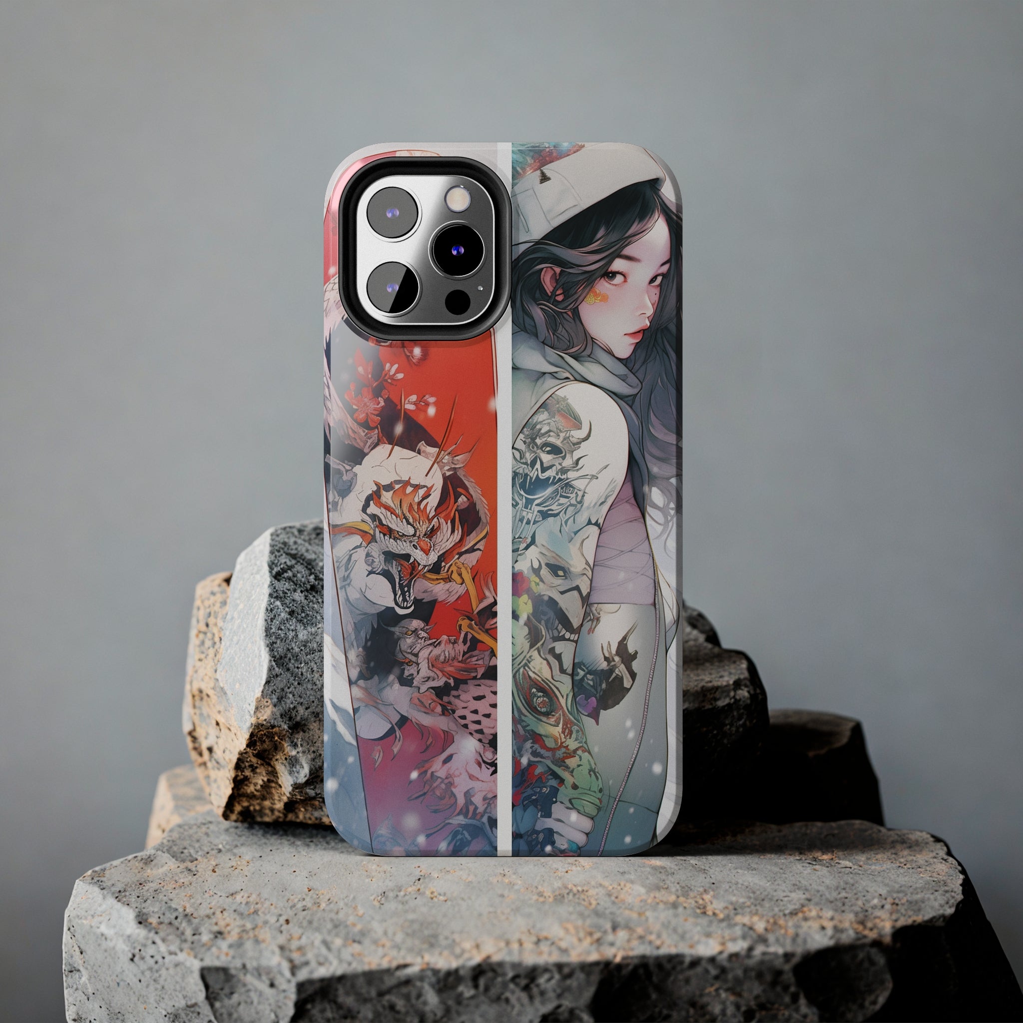 Snowboarding Girl's Odyssey: Impact-Resistant iPhone Case