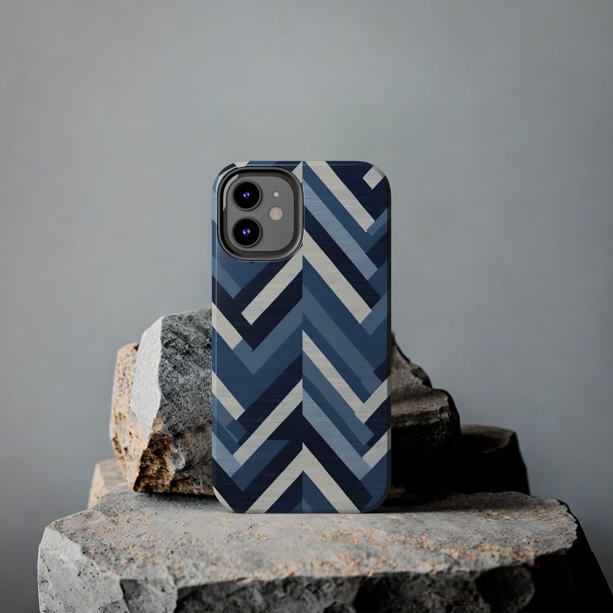 Azure Mosaic: Impact-Resistant iPhone Case