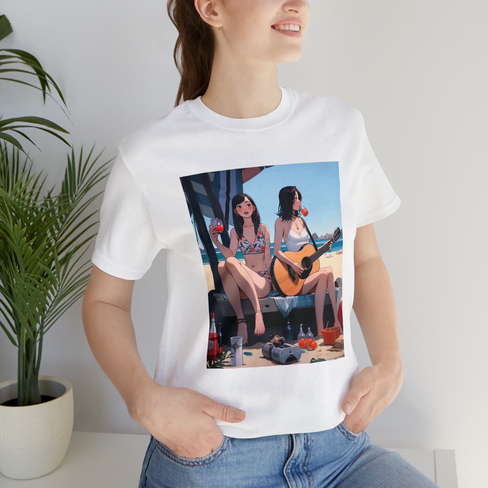 Seoul Beach Vibes Bikini Tattoos Girl Friends Short Sleeve Tee