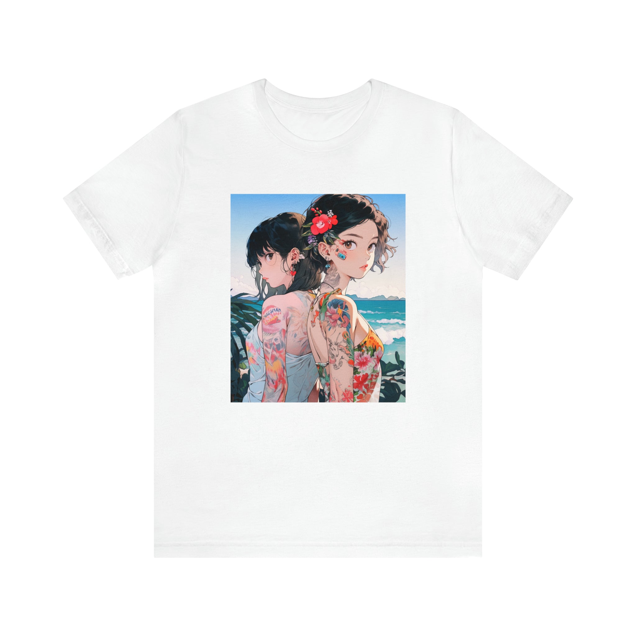 Seoul Beach Vibes Bikini Tattoos Girl Friends Short Sleeve Tee