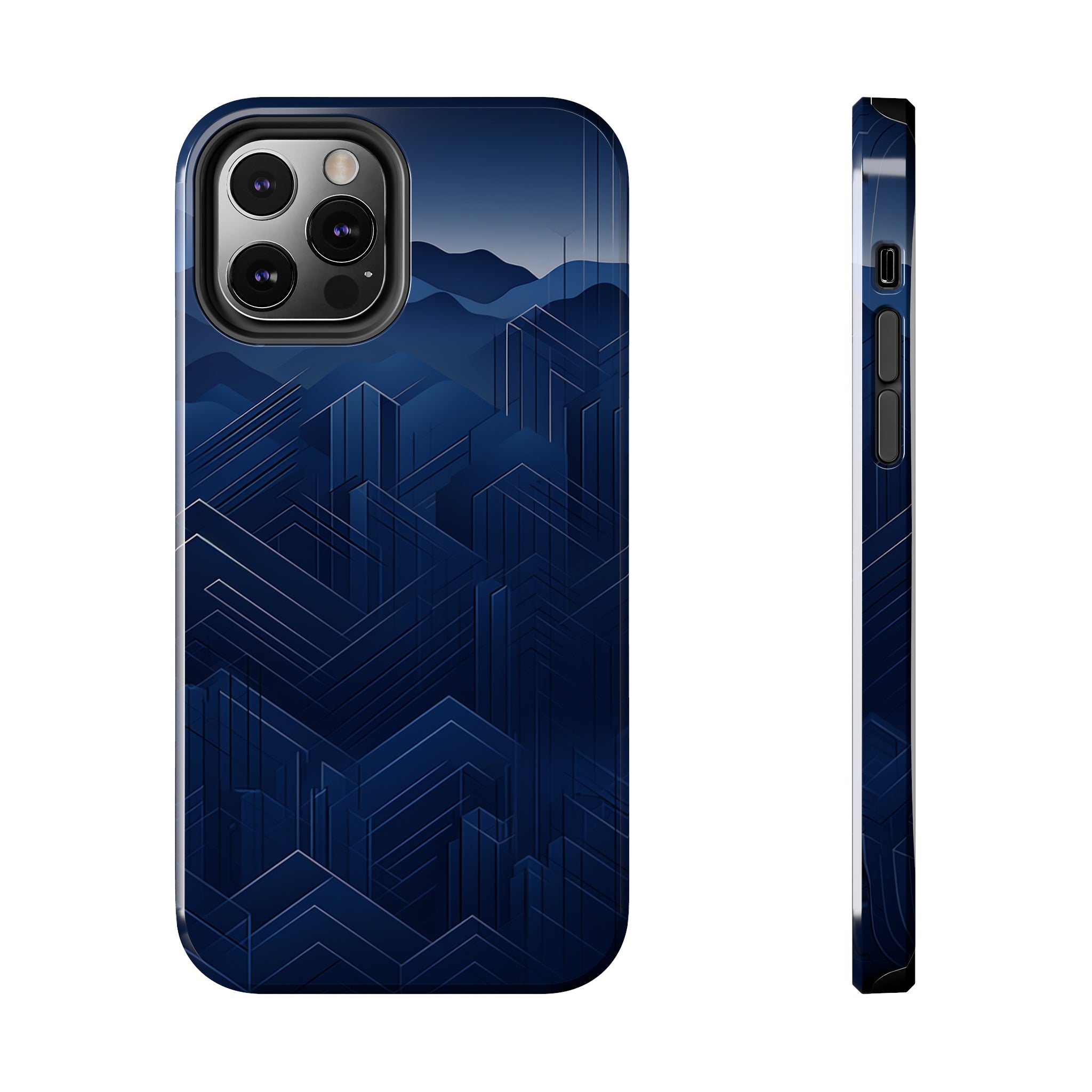 Blue Pixels: Impact-Resistant iPhone Case